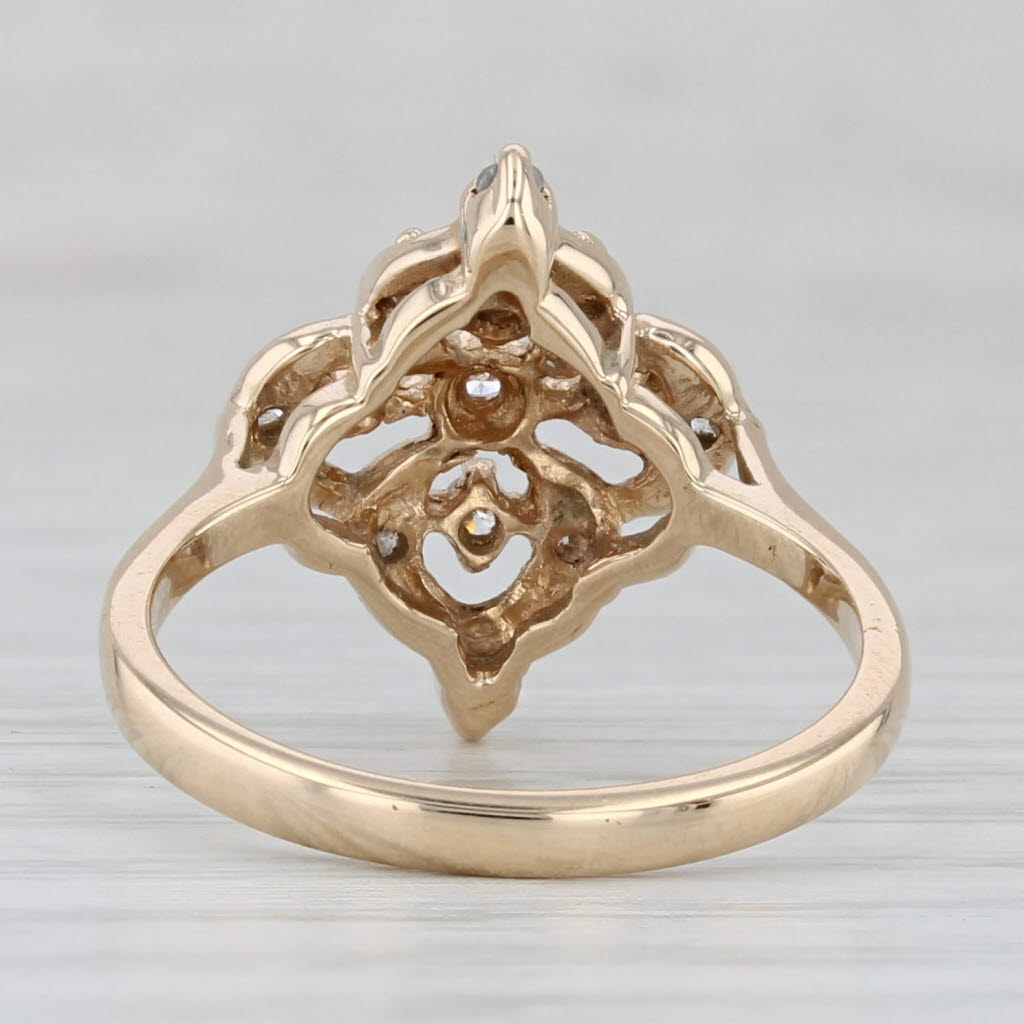 0.20ctw Diamond Openwork Ring 14k Yellow Gold Size 6 - Elegant Wedding Band, Anniversary Gift for Her, Perfect for Special Occasions & Everyday Wear