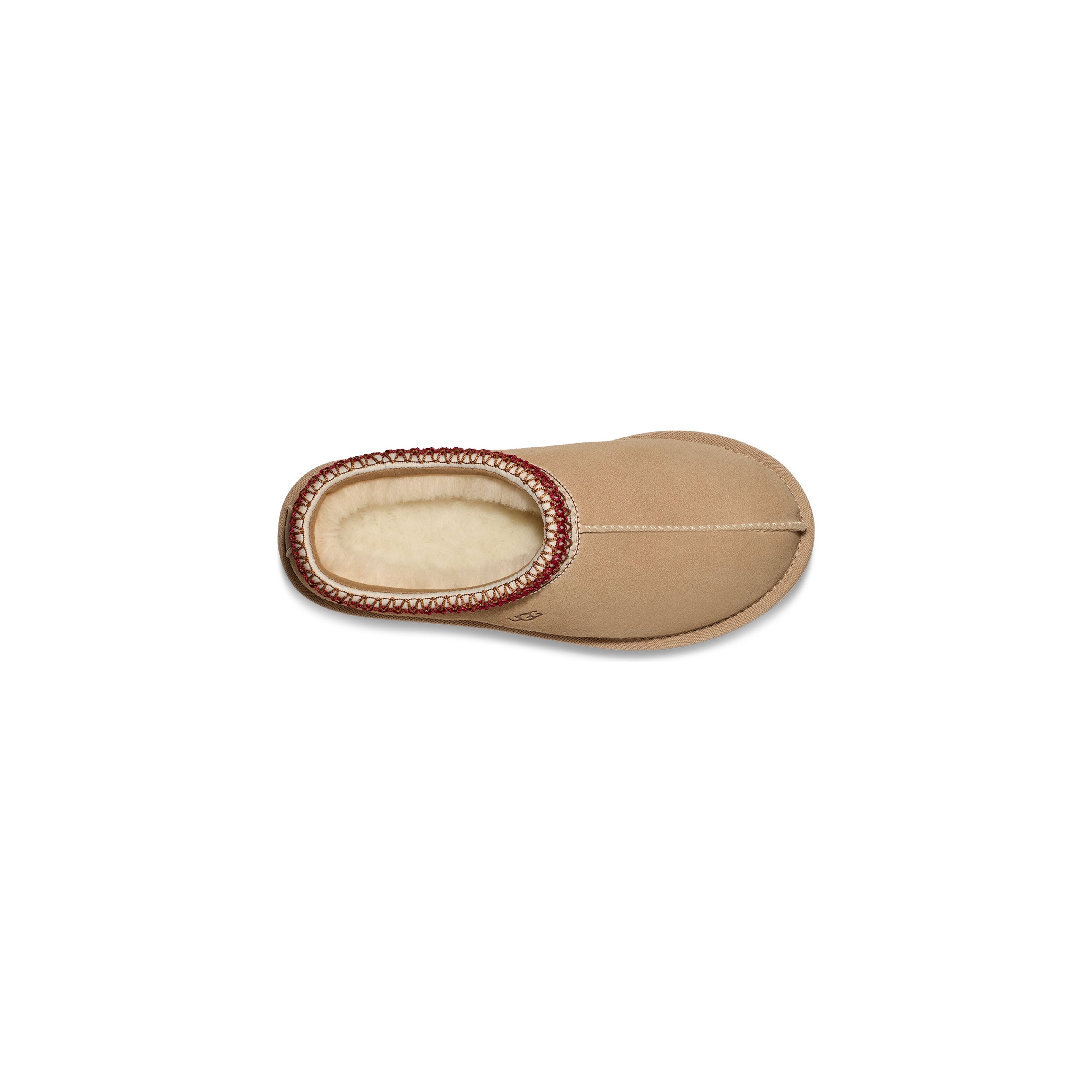 UGG Women's Tasman Slippers in Sand & Dark Cherry - Cozy Indoor/Outdoor House Shoes for Winter Comfort