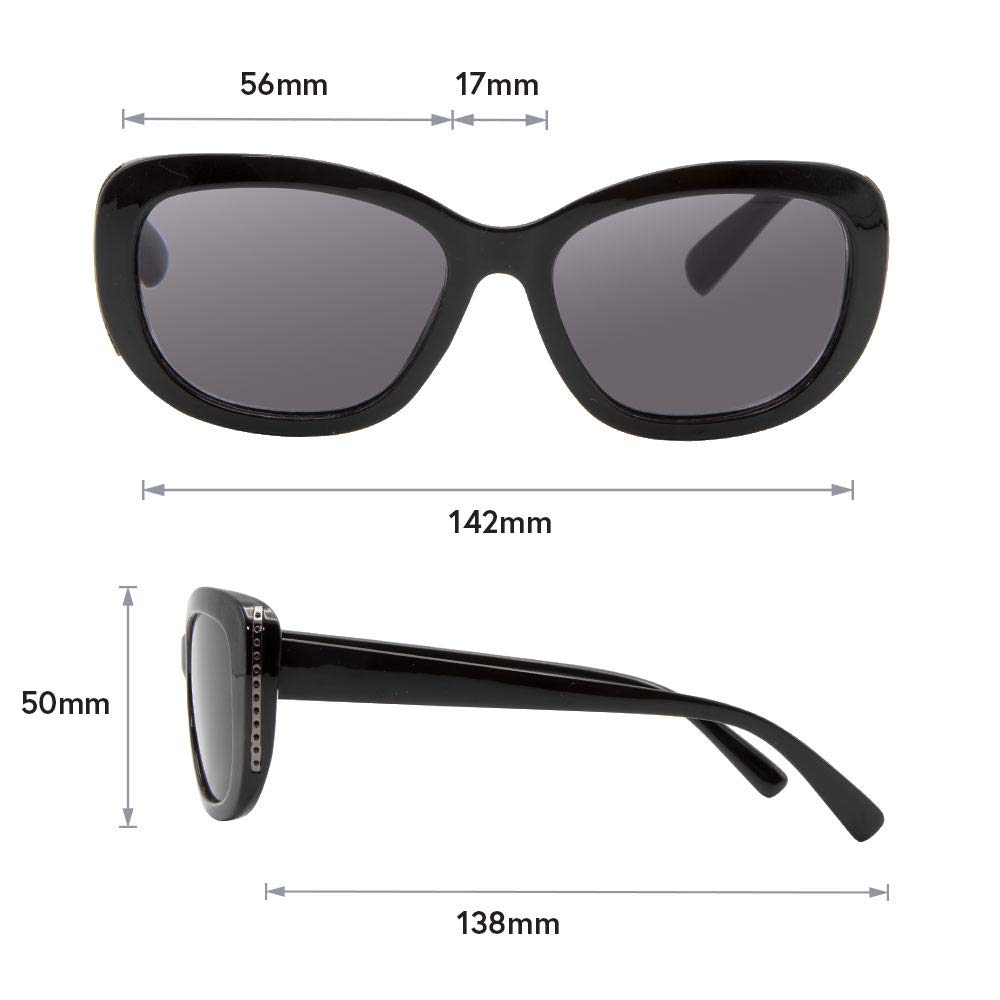VITENZI Women's Tinted Reading Sunglasses with Built-In Full Readers - Stylish Prescription Sun Glasses for Outdoor Reading, Beach & Driving