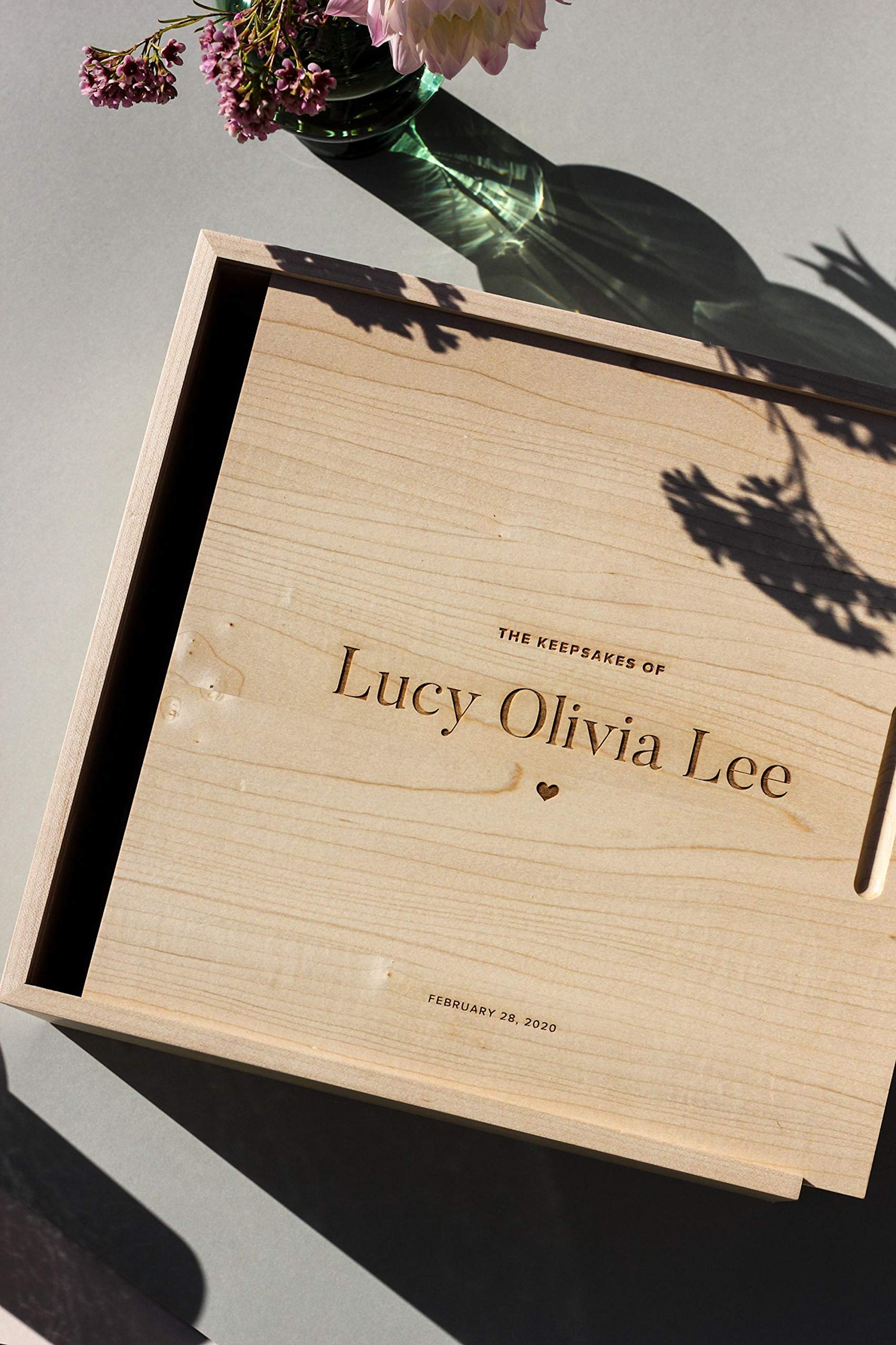 Personalized Large Wood Keepsake Box - Custom Engraved Gift for Anniversary, Wedding, Baby Shower & Memory Storage | Perfect for Home Decor, Jewelry Organizer & Special Occasion Gift Giving