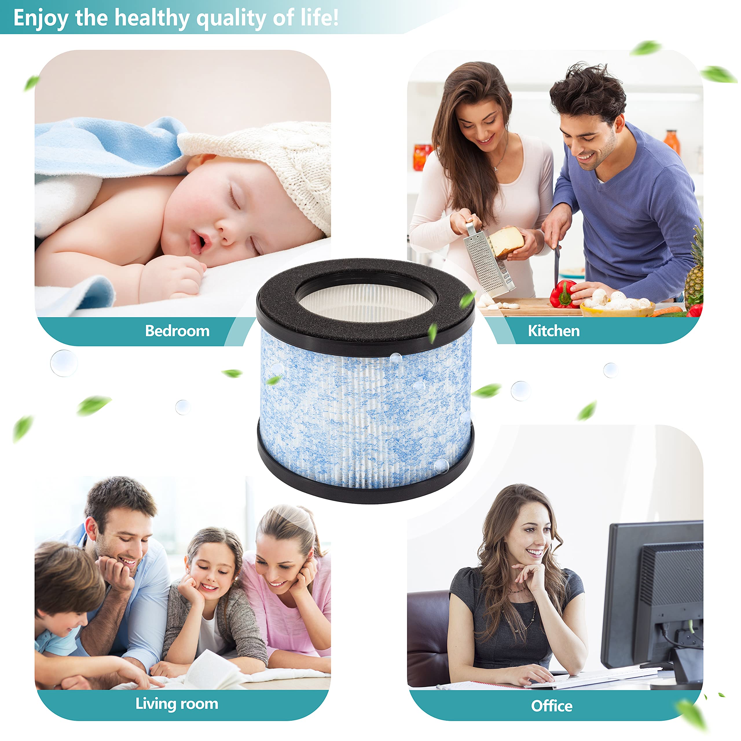 2-Pack H13 MA-01CW True HEPA Air Purifier Filters Replacement for Miko Ibuki C102 - High Efficiency Dust, Pollen & Allergen Removal for Home & Office Use
