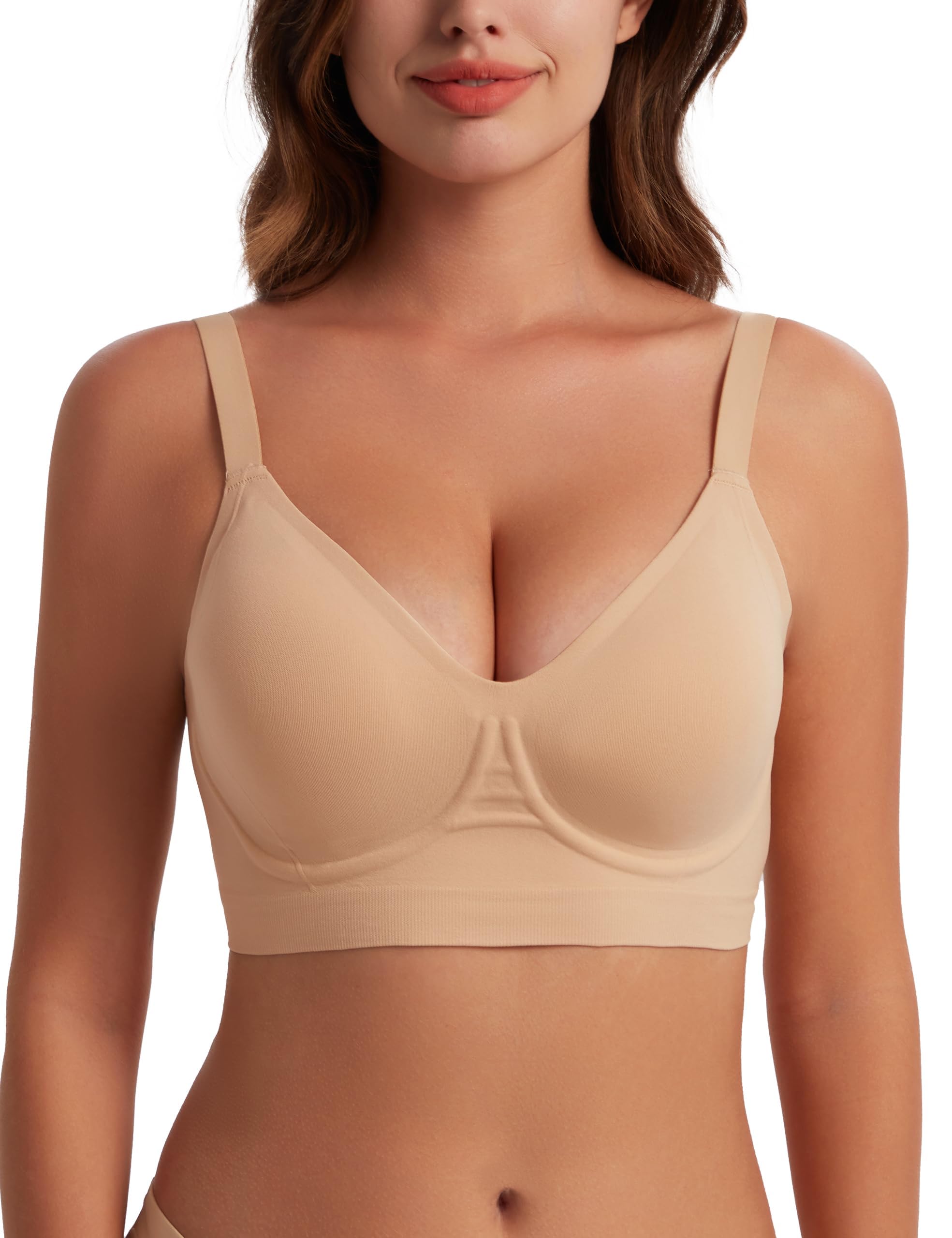 **Angelhood Women's Wireless Comfort Bra - Soft Support Seamless Full Coverage Bralette with Extender - Perfect for Yoga, Sleep & Everyday Wear**
