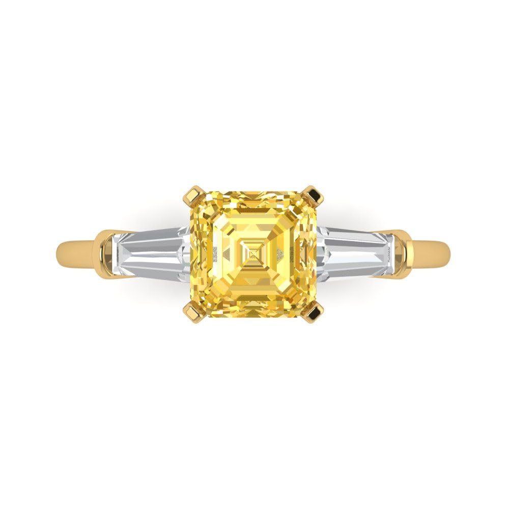 1.62ct Emerald Cut Simulated Diamond Ring - 18K Gold Bridal Jewelry for Engagement & Anniversary