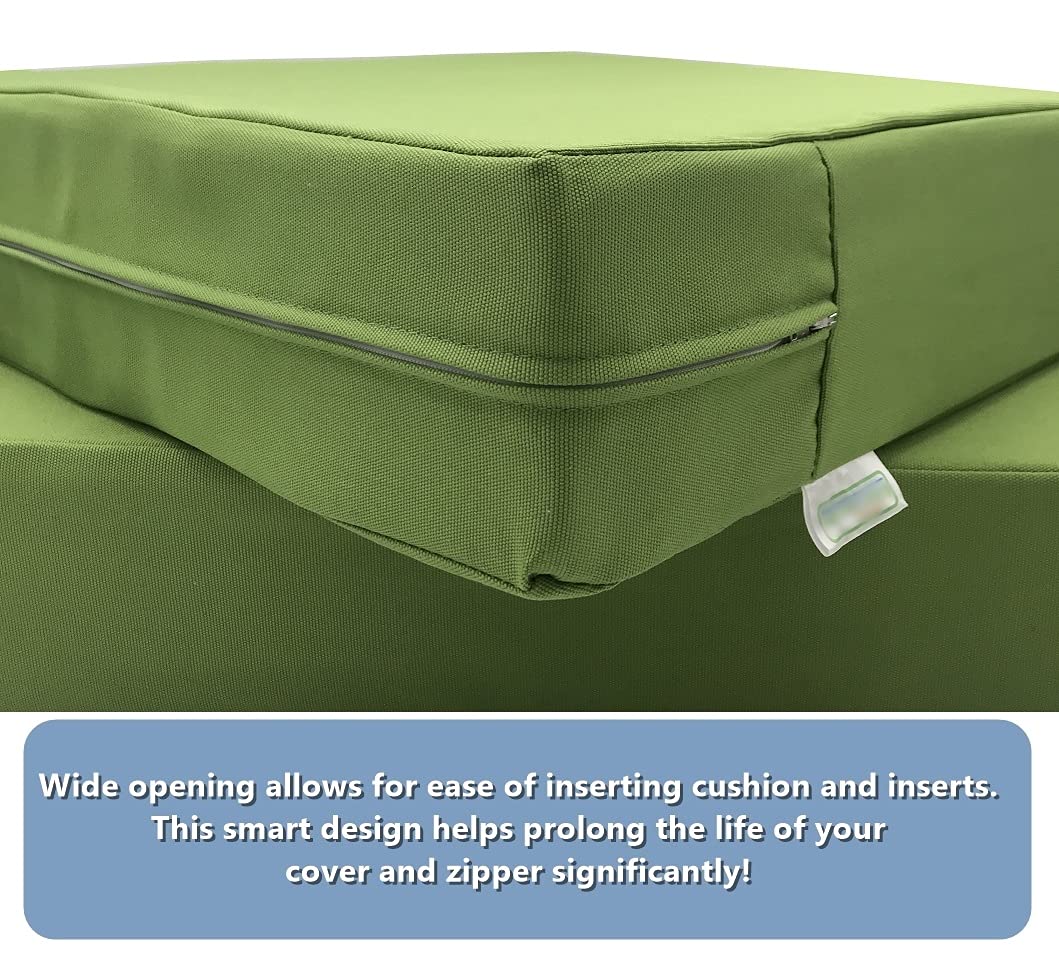 CozyLounge Pistachio Green Waterproof Outdoor Patio Chair Cushion Covers - 25x25x5 Inches (Set of 3) - Weather-Resistant Seat Pillows for Garden, Deck, Poolside & Patio Furniture