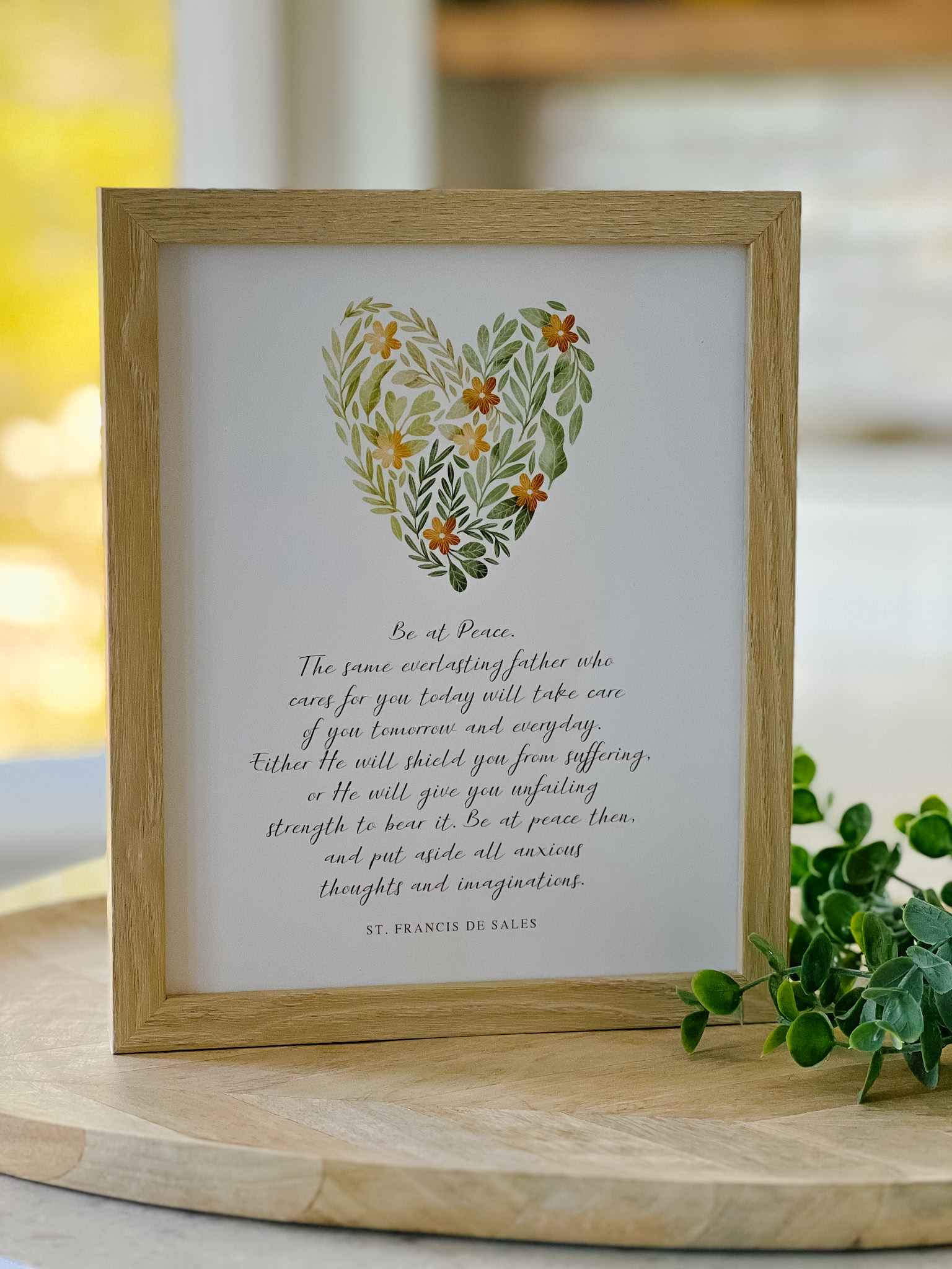 Be At Peace Print - Inspirational Wall Art for Home Decor, Office & Meditation Space - Perfect for Living Room, Bedroom & Yoga Studio