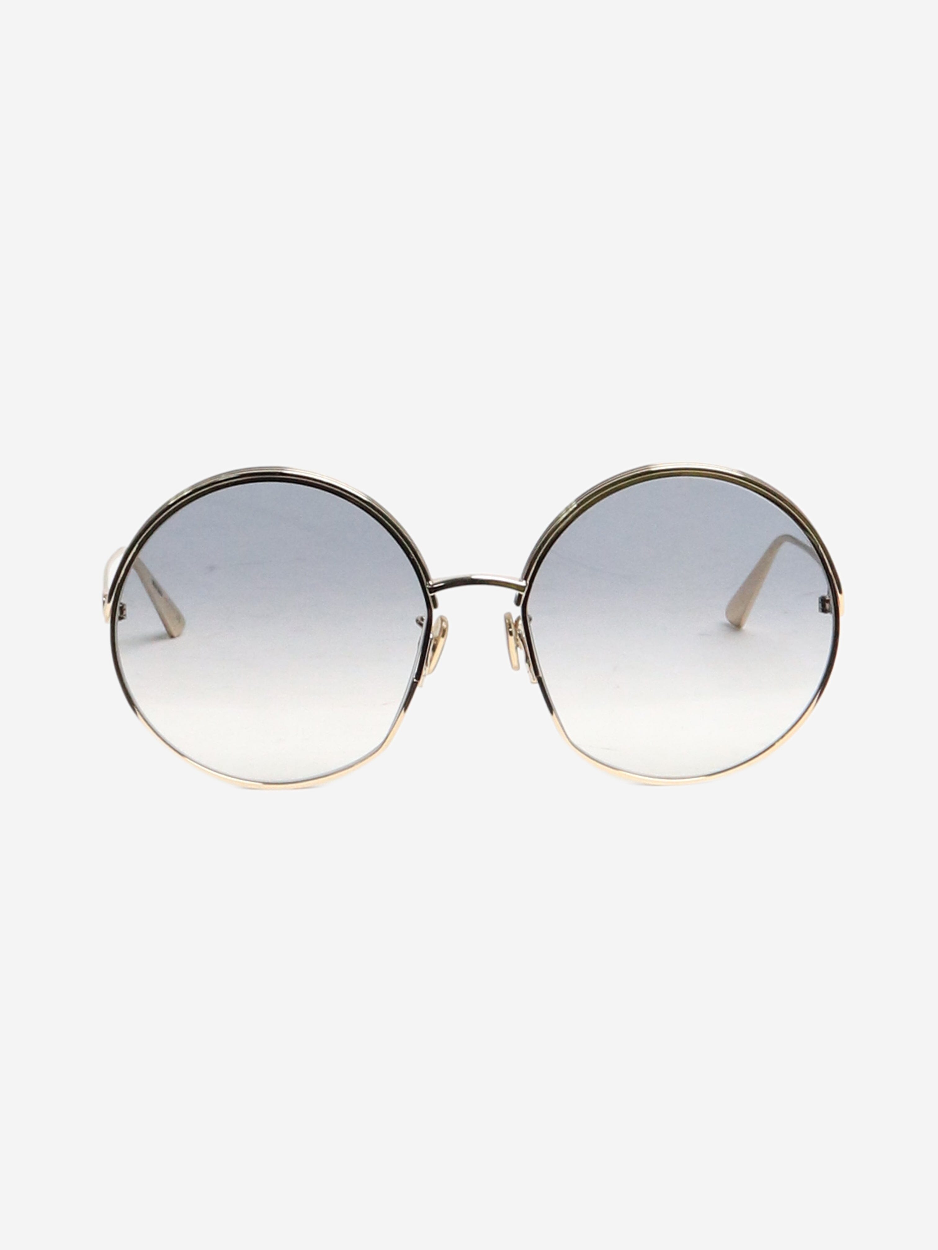 Stylish Gold Oversized Round Sunglasses for Women - Trendy UV Protection Shades for Beach, Driving & Outdoor Activities