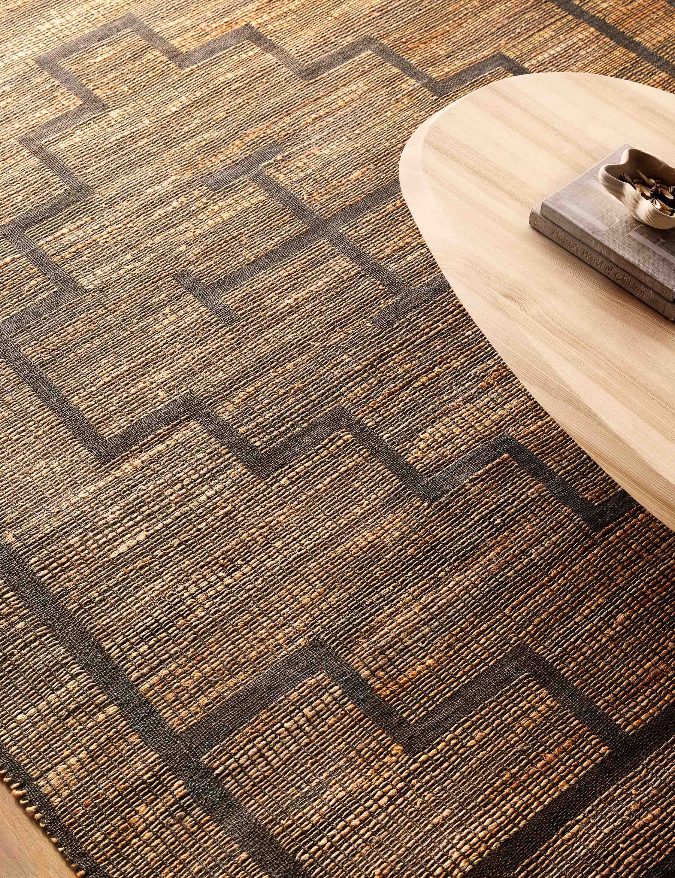 Handwoven Jute Moroccan Style Rug - Natural Fiber Boho Chic Area Rug for Living Room, Bedroom & Home Decor | Eco-Friendly Floor Mat for Bohemian Style Interiors