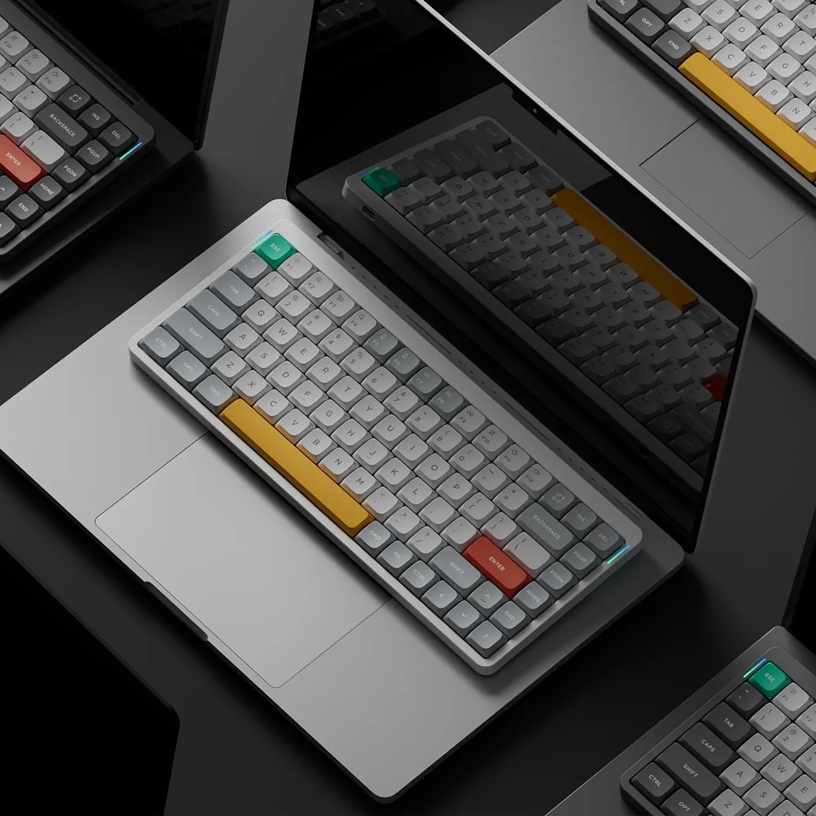 Nuphy Air75 V2 75% Compact Wireless Mechanical Keyboard - Bluetooth 5.1/2.4G/USB-C RGB Backlit, Gateron Moss Tactile Switches, Compatible with Windows/Mac/Linux (White) - Perfect for Office Work, Gaming & Programming