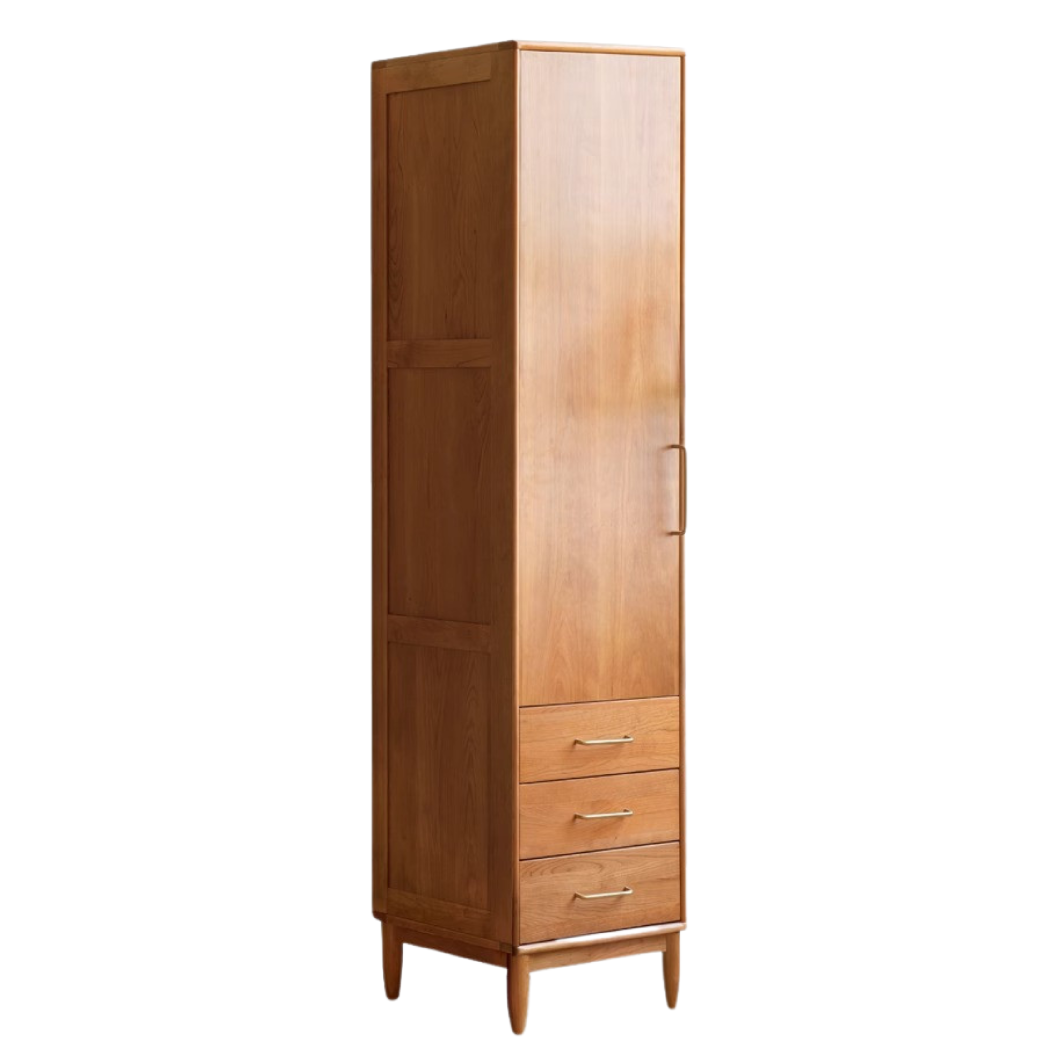 Solid Oak and Cherry Wood Wardrobe - Elegant and Durable Closet for Bedroom, Living Room, or Walk-In Closet Storage