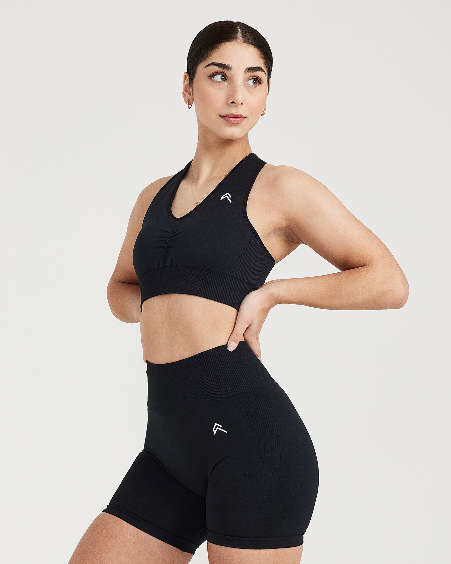 Classic Seamless 2.0 V Neck Bralette for Women - Comfortable Wireless Bra in Black Marl | Perfect for Yoga, Lounge & Everyday Wear