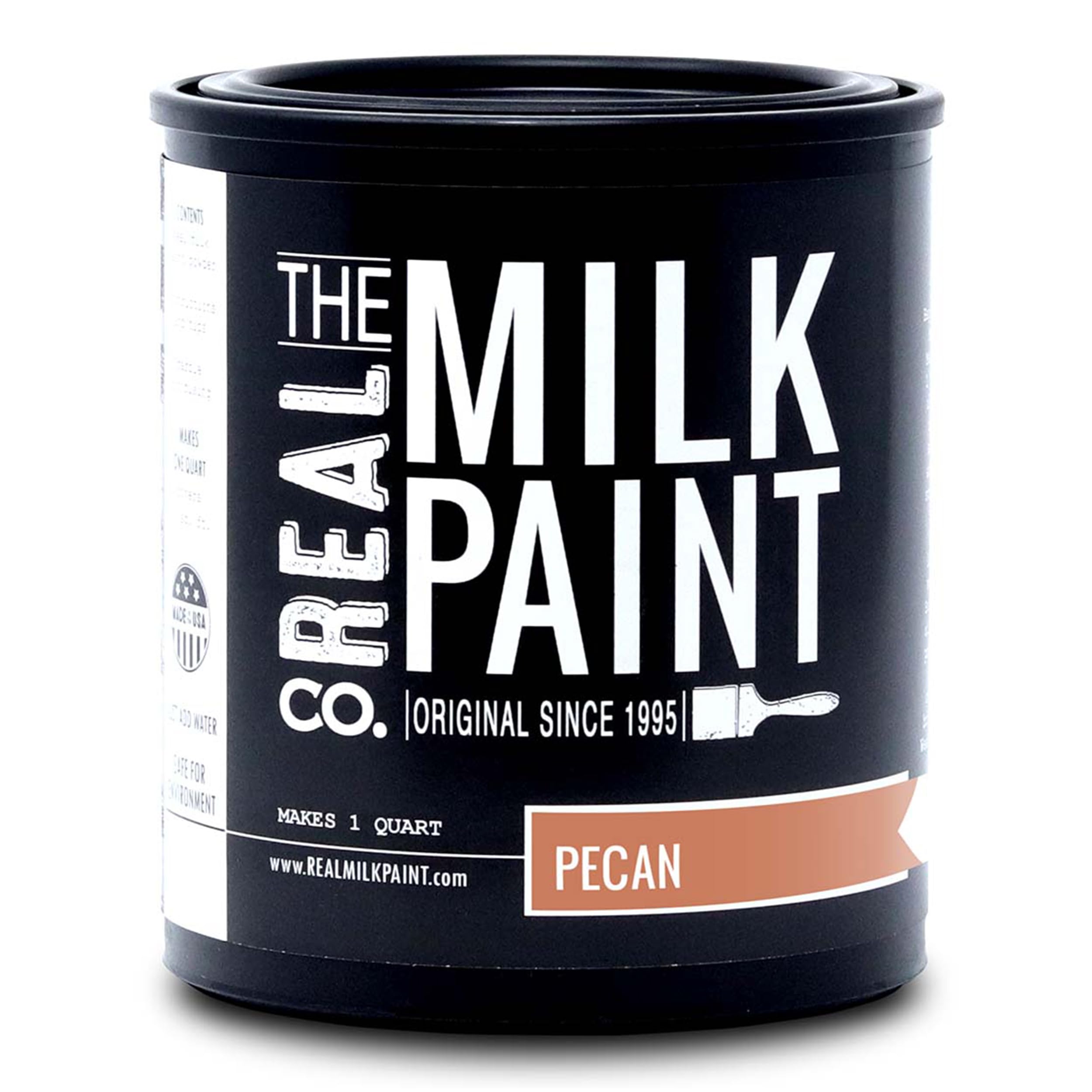 Real Milk Paint - Organic Water-Based Matte Wood Paint for Furniture, Cabinets, Walls, Brick & Stone | VOC-Free, Non-Toxic | Pecan Color 1 Quart | Perfect for DIY Home Decor & Furniture Restoration