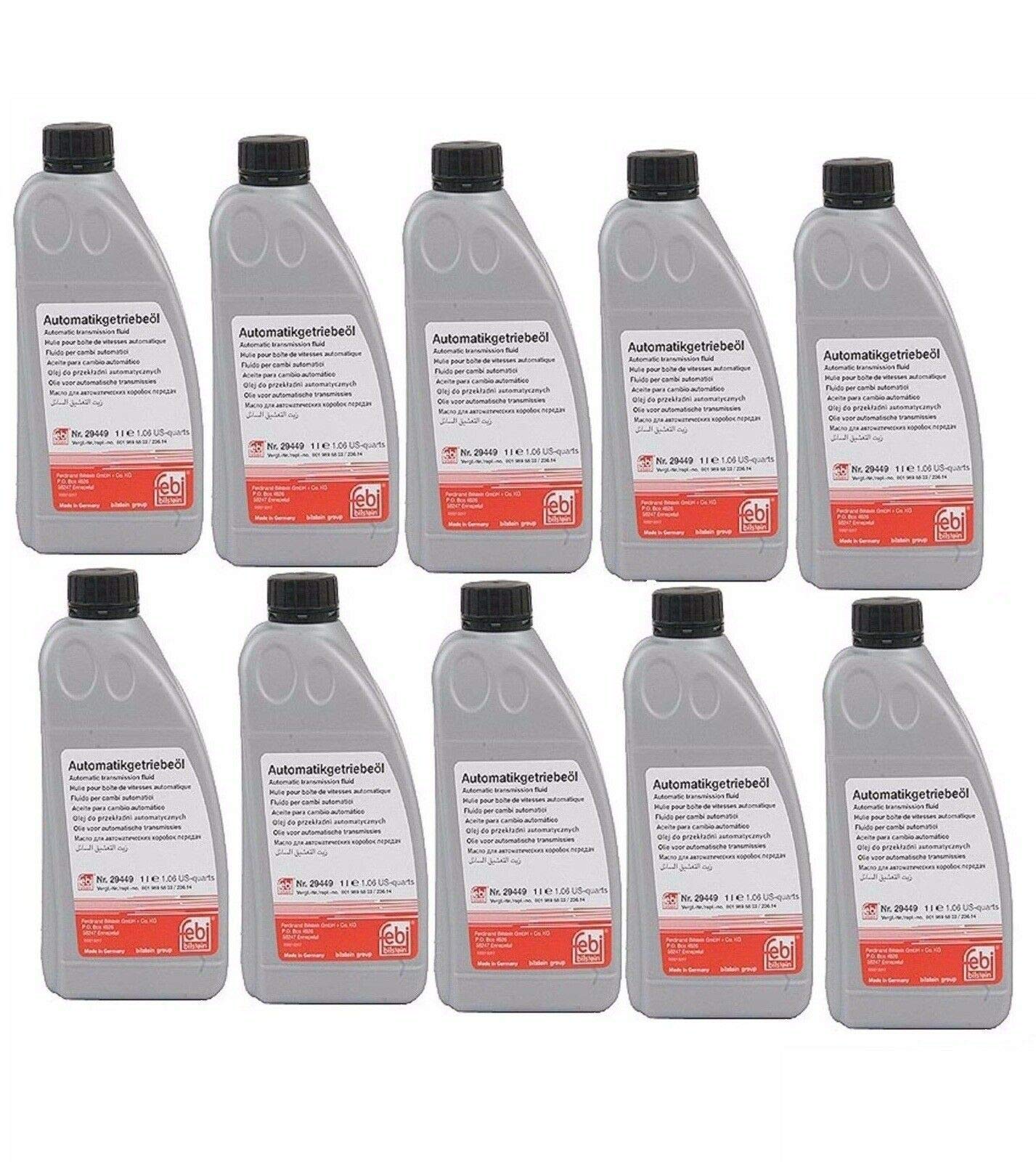 Mercedes Jaguar Dodge Compatible Automatic Transmission Fluid - 10 Quart (236.14 oz) Synthetic Red ATF Oil for Smooth Gear Shifting | Perfect for High-Performance Vehicles & Routine Maintenance