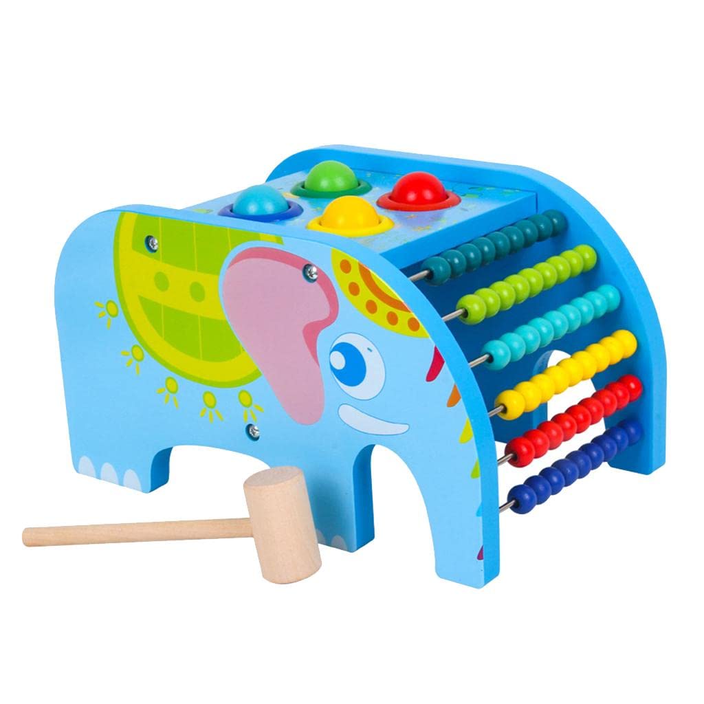 Enakshi Wooden Elephant Abacus & Puzzle Toy for Kids Ages 3-6 - Montessori Math Learning, Fine Motor Skills Development - Educational Preschool Toy for Counting & Shape Sorting - Perfect for Classroom & Homeschool Activities