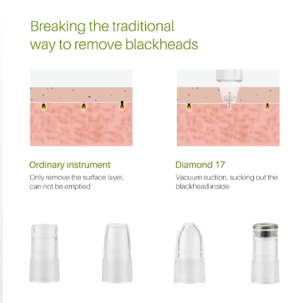 Professional Diamond Microdermabrasion Pen - Vacuum Skin Exfoliation Device for Blackhead Removal & Facial Rejuvenation | At-Home Spa Treatment for Smooth Skin | Perfect for Acne Care, Anti-Aging & Glowing Complexion