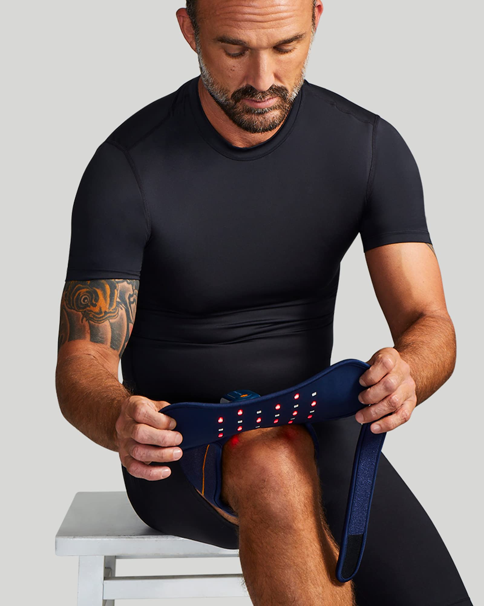 Tommie Copper Infrared Therapy Knee Brace & Elbow Support - Rechargeable Red Light Therapy for Muscle Pain, Arthritis Relief - Unisex Design for Home & Sports Recovery