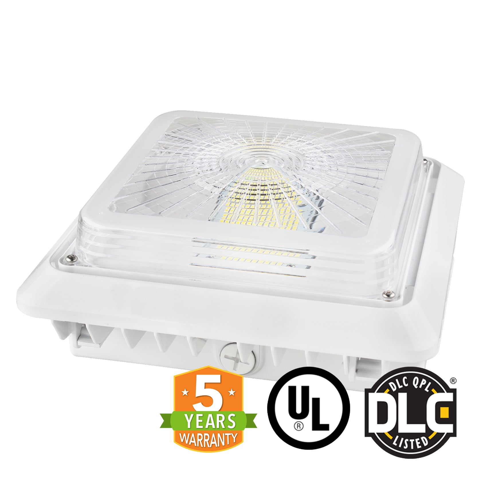 100W LED Canopy Light - UL & DLC Certified Outdoor Lighting for Parking Garages, Gas Stations & Warehouse Areas