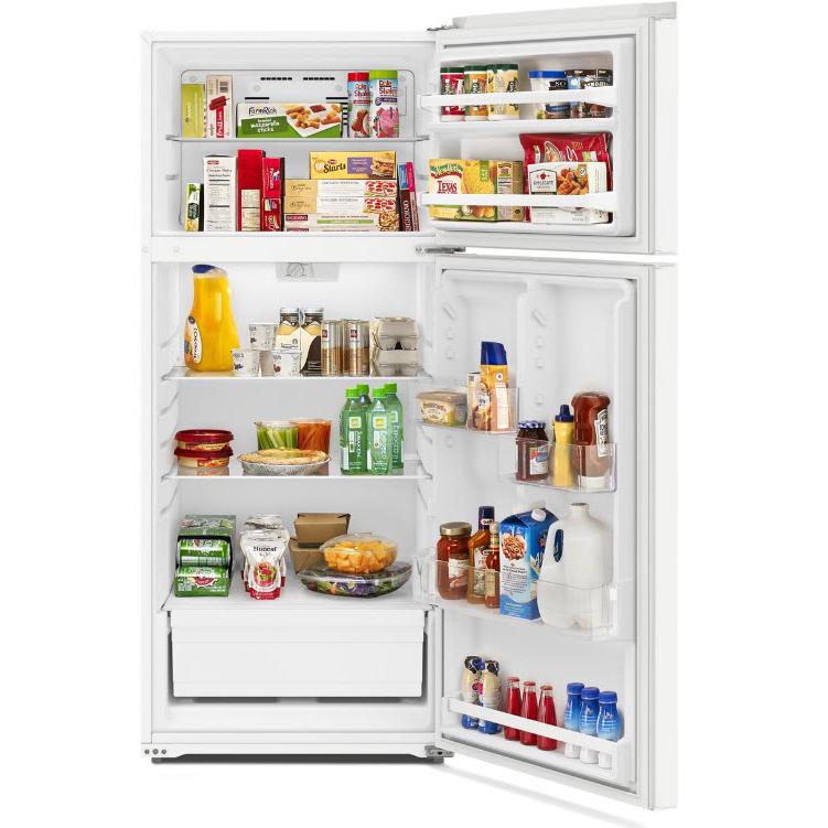 Amana 28 Inch 16.4 Cu Ft Freestanding Top Freezer Refrigerator ARTX3028PW - Perfect for Kitchens, Apartments & Small Spaces