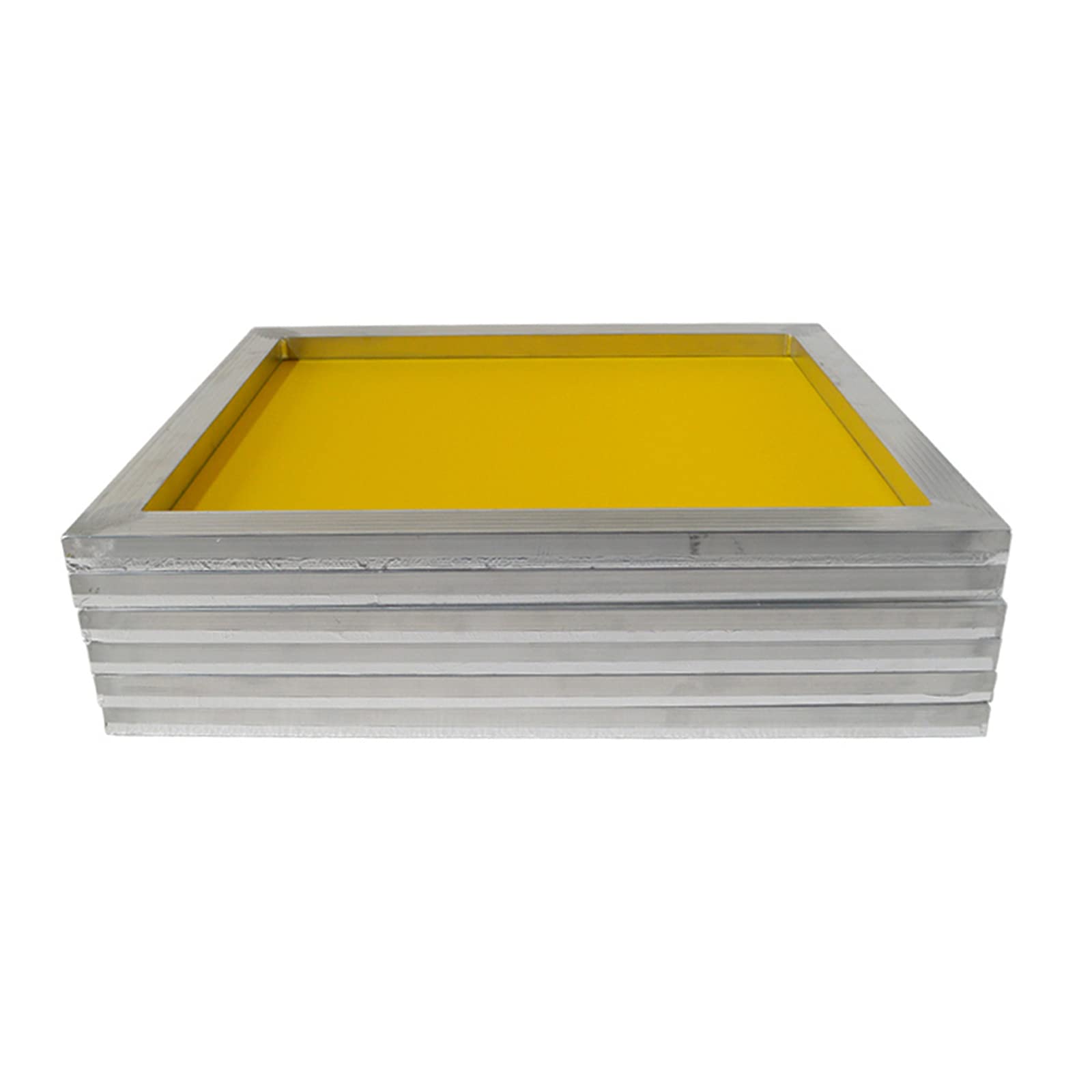 INTBUYING 6-Pack 8x10 Inch Aluminum Screen Printing Frames with 230 Mesh (100T) Yellow Fabric - DIY Silk Screen Printing Supplies for T-Shirts, Posters & Crafts