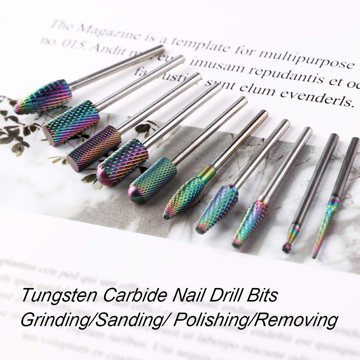 Makartt Professional Electric Nail Drill Machine Kit with 10Pcs Nail Drill Bits Set - Acrylic Nail Removal, Manicure & Pedicure Tools for Salon & Home Use - Perfect for Gel Polish, Acrylics & Nail Art