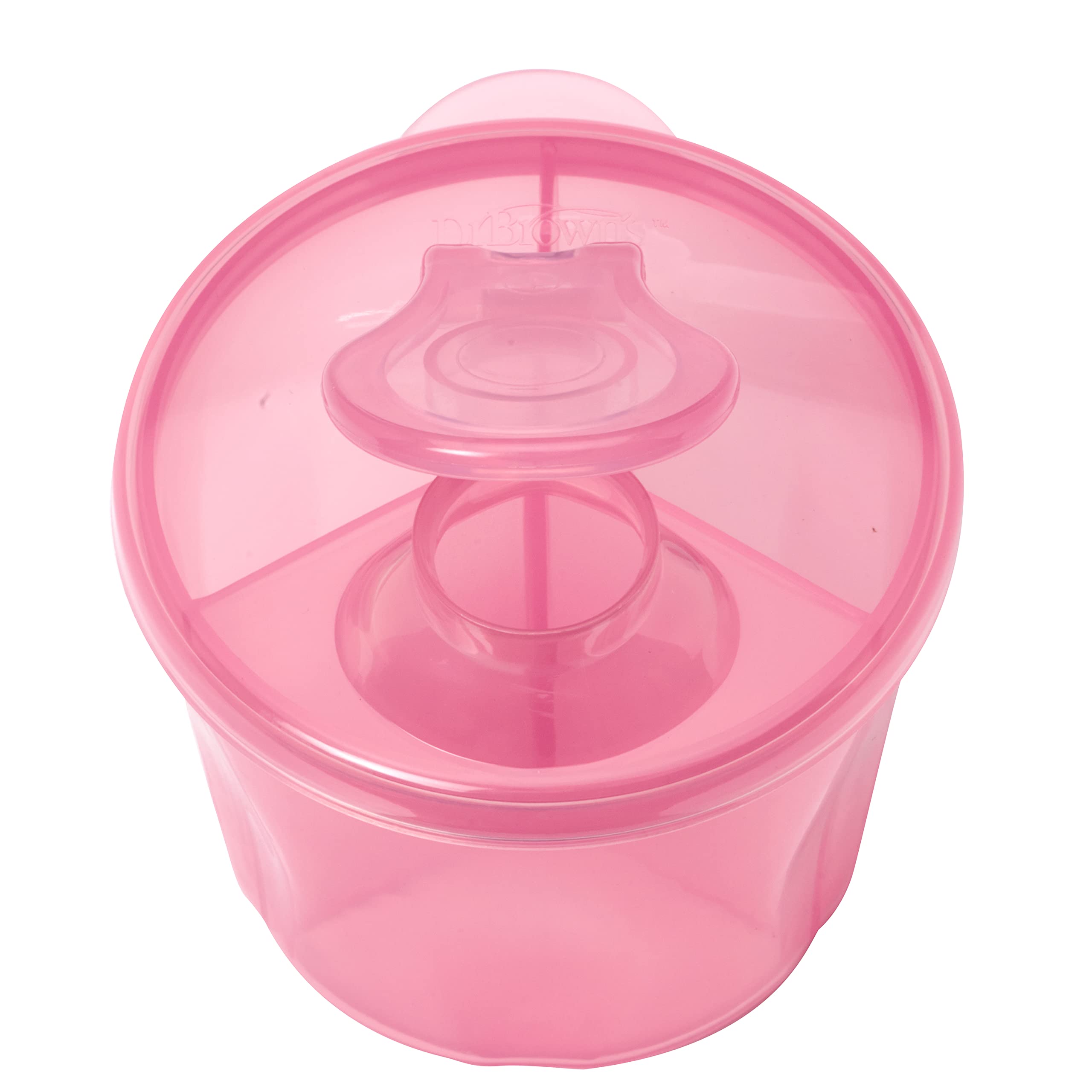 Dr. Brown's Baby Formula Dispenser with Snap-On Lid - Portable Milk Powder Container for Travel, On-the-Go Feeding - Perfect for Diaper Bags, Strollers & Car Seats (Pink)