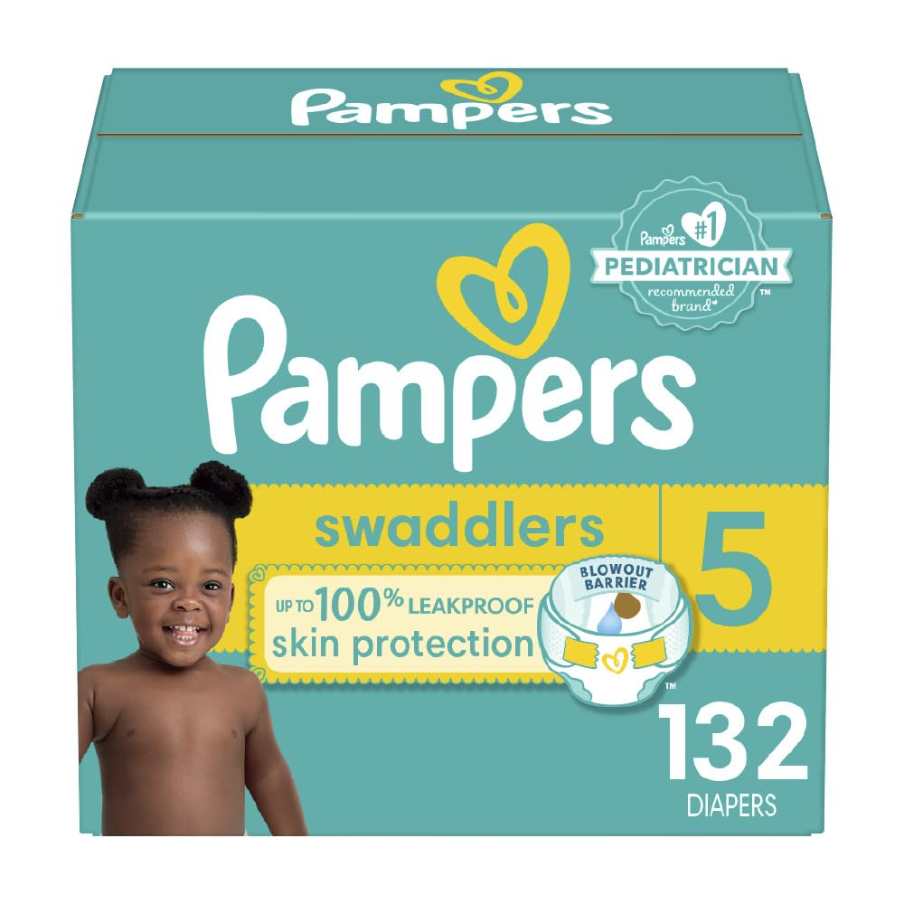 Pampers Swaddlers Overnights Size 5 Disposable Baby Diapers - 88 Count | Super Absorbent for Overnight Protection | Soft & Comfortable for Newborns & Infants | Perfect for Nighttime Sleep & Long Hours Use (Packaging May Vary)