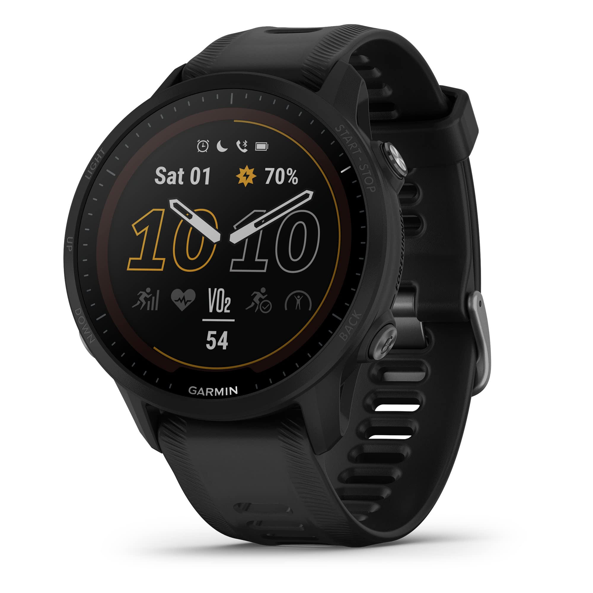 Garmin Forerunner 955 Solar GPS Running Smartwatch - Solar Charging, 24/7 Heart Rate Monitor, Triathlon & Multisport Tracking - Perfect for Runners, Cyclists & Triathletes - Long Battery Life, Black - Ideal for Outdoor Training, Marathons & Fitness Tracking