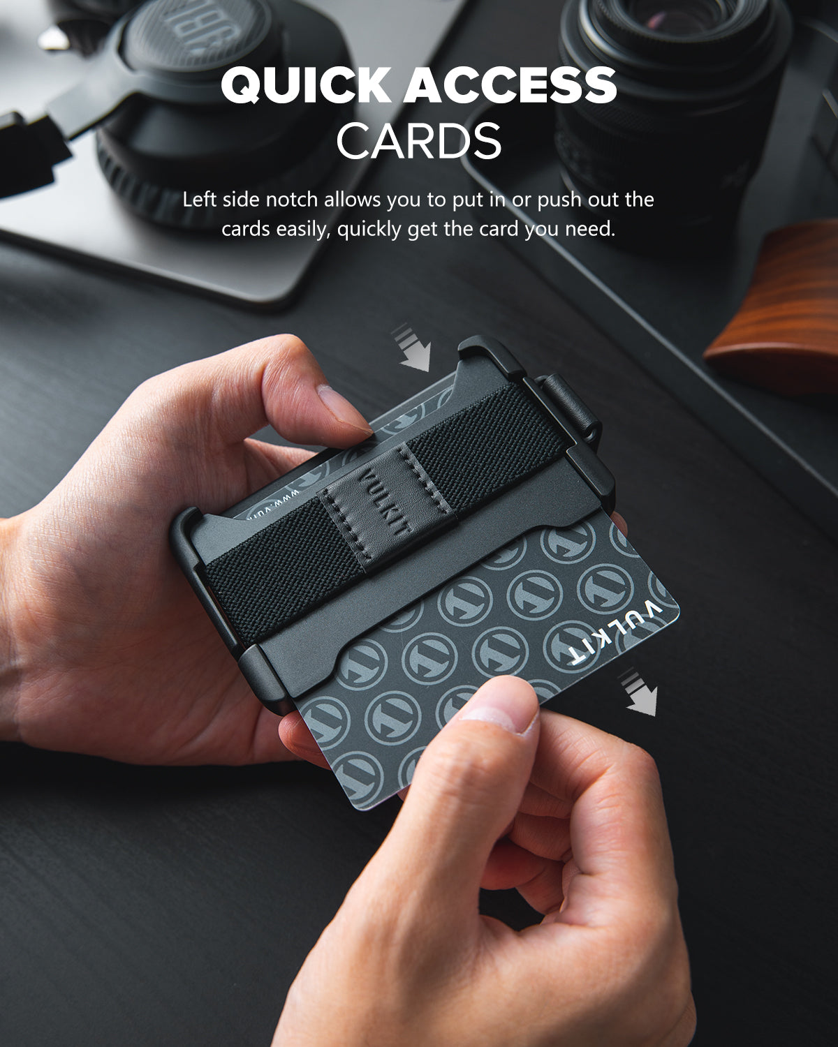 Ultra Slim VCL200 RFID Blocking Card Holder with Elastic Cash Strap - Perfect for Minimalist Wallet, Travel & Everyday Use