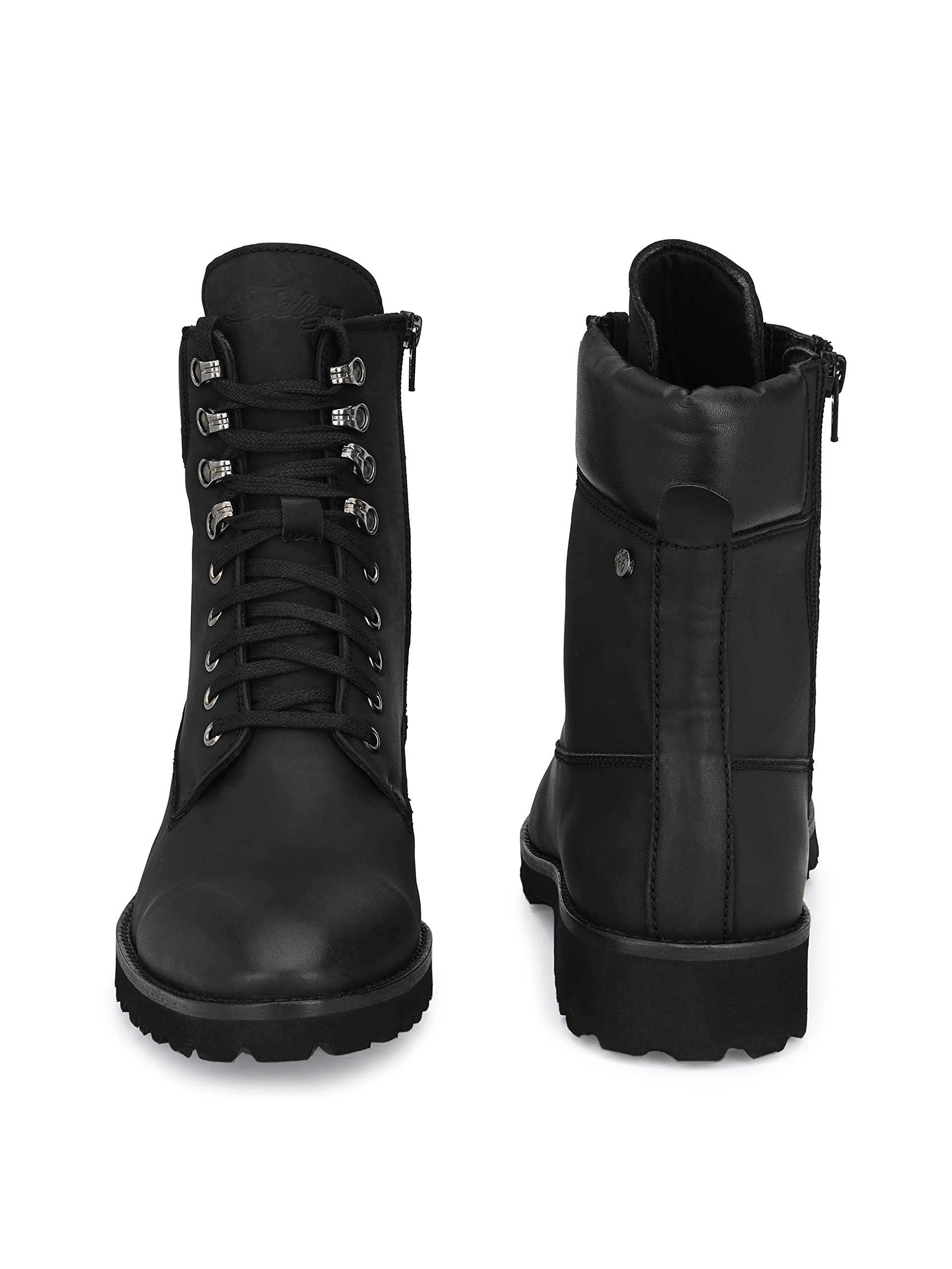 Delize Men's Lightweight Black Derby Boots - Comfortable & Stylish for Casual Wear, Office & Outdoor Activities