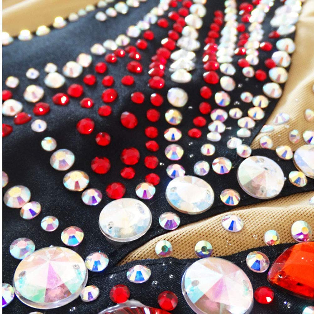 Rhythmic Gymnastics Leotards for Girls - Black Artistic Gymnastics Leotard Size 8 | Perfect for Competitions, Performances & Training