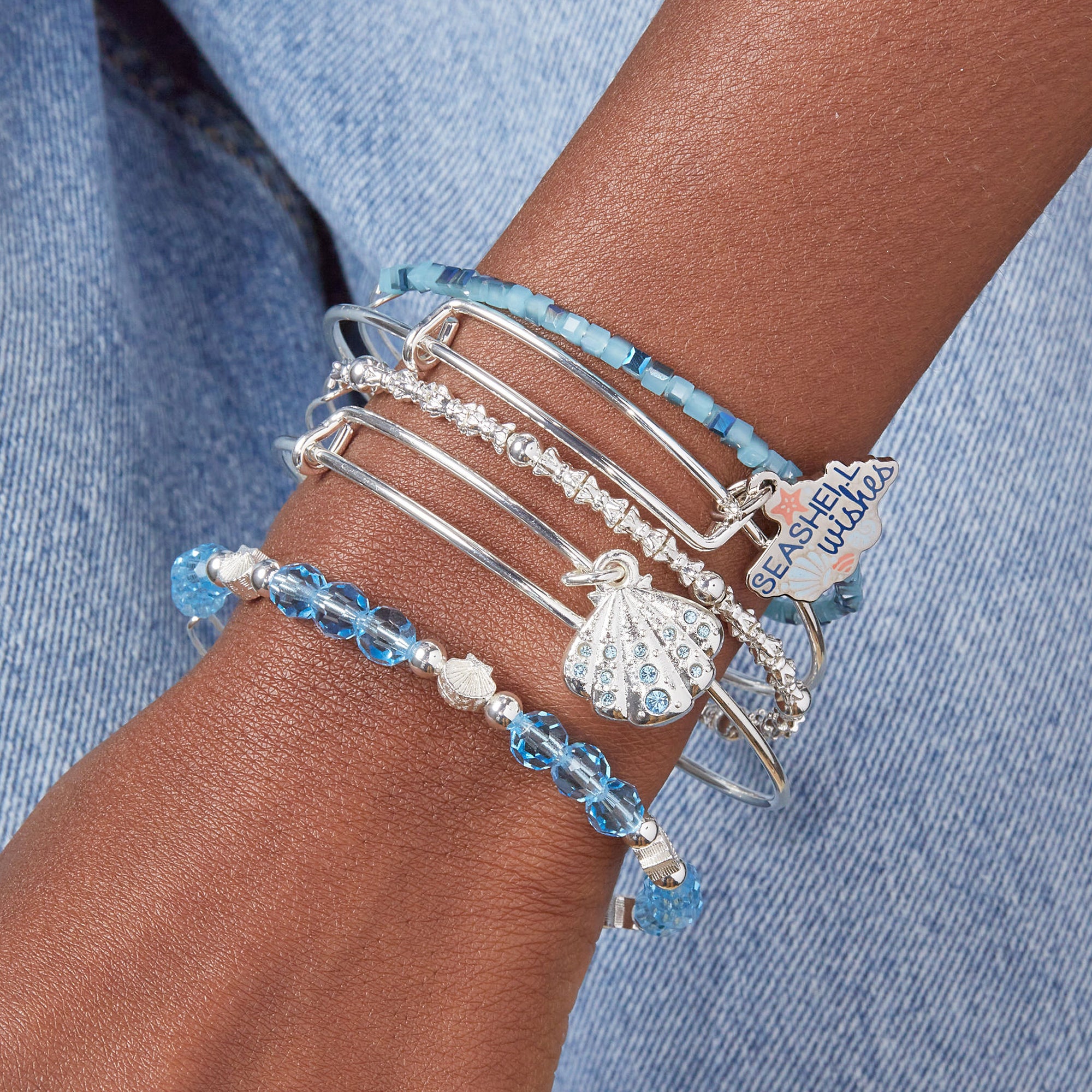 Seashell Wishes Charm Bracelets Set of 5 - Boho Beach Jewelry for Women, Summer Vacation Accessories, Gift for Her - Perfect for Beach Parties, Vacations & Everyday Wear