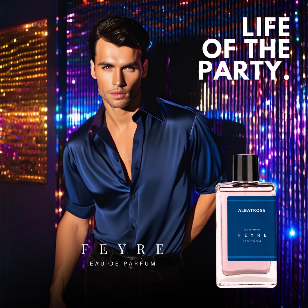 Albatross Feyre Men's Perfume | Long Lasting Eau De Parfum with Leather, Amber & Vanilla Notes | 100ml Luxury Cologne for Men | Perfect for Date Night, Office & Special Occasions