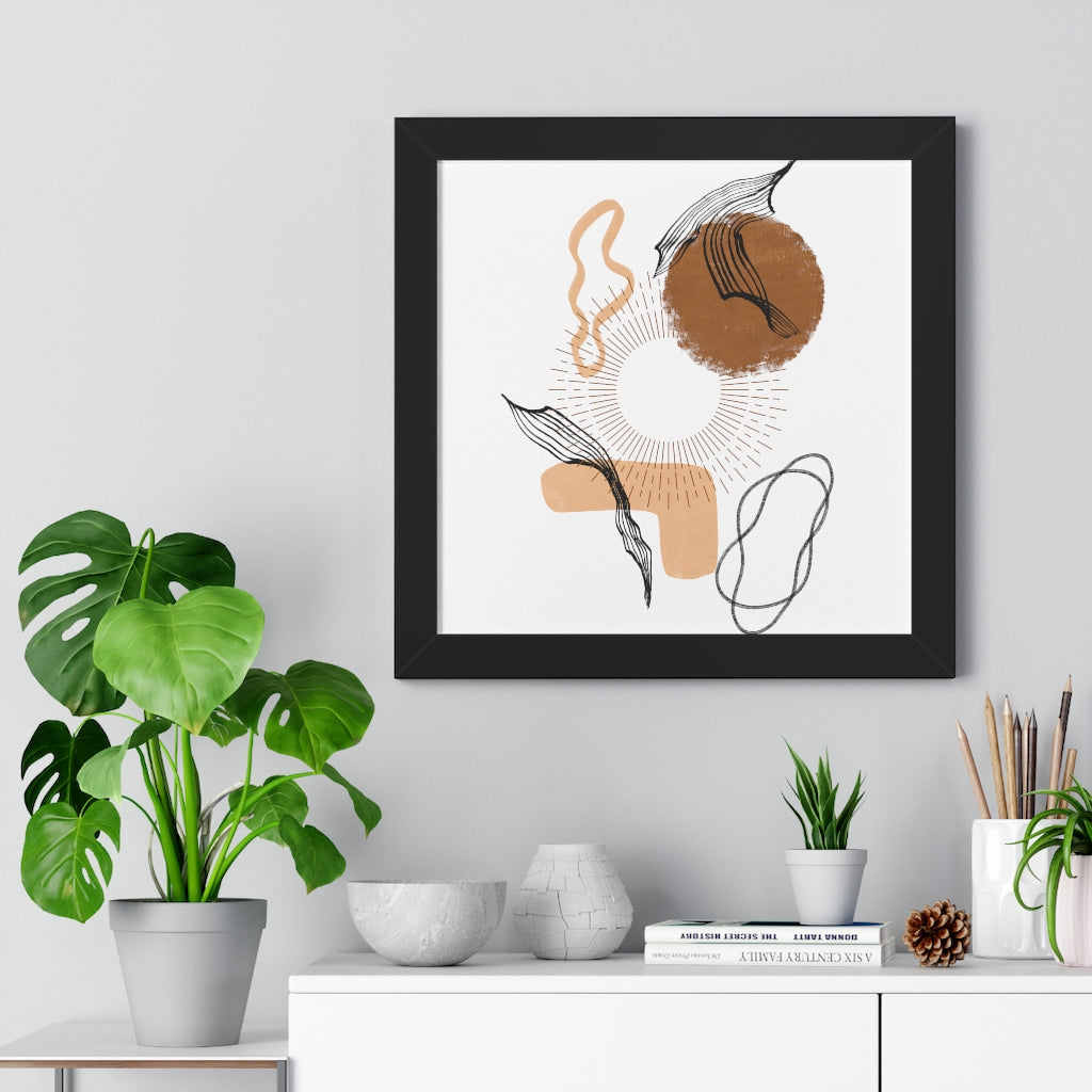 Modern Abstract Framed Vertical Wall Art Poster - Home & Office Decor for Living Room, Bedroom, Study