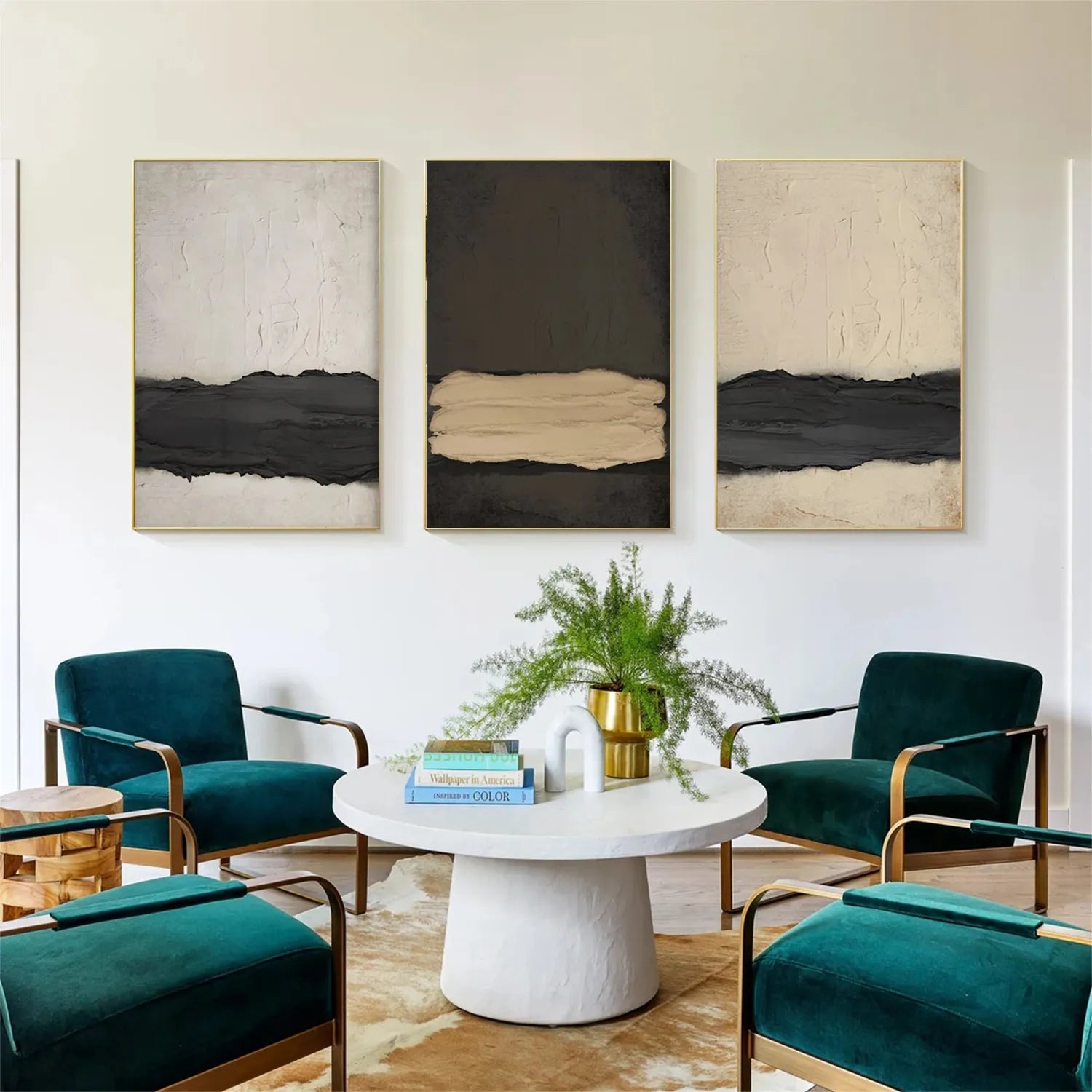 Abstract Wall Art Set of 3 - Modern Canvas Paintings for Living Room & Bedroom Decor #AB213 | Perfect for Home, Office & Gift Giving
