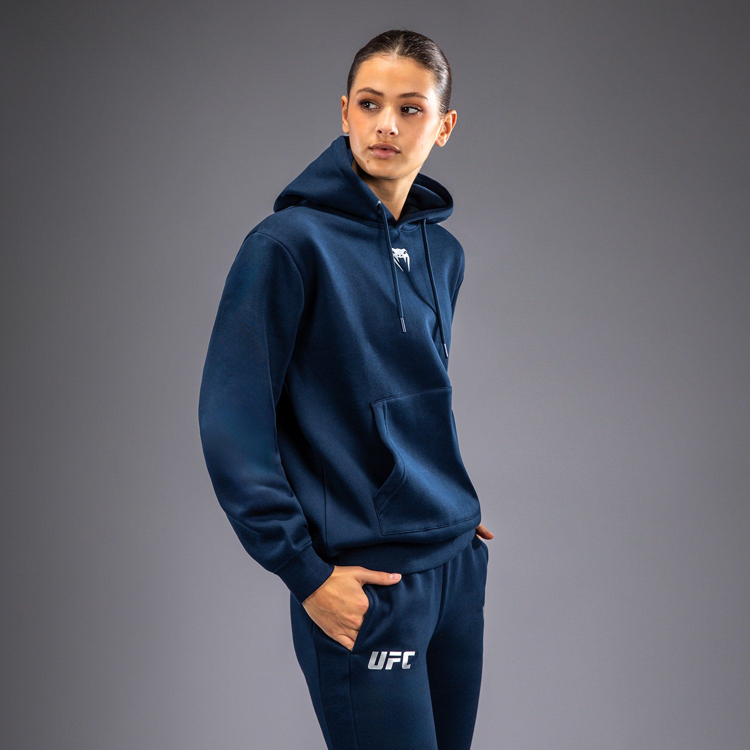 Venum UFC Fusion Fight Week Women's Pullover Hoodie - Solid Oceanic Blue | MMA Training & Casual Streetwear for Female Fight Fans