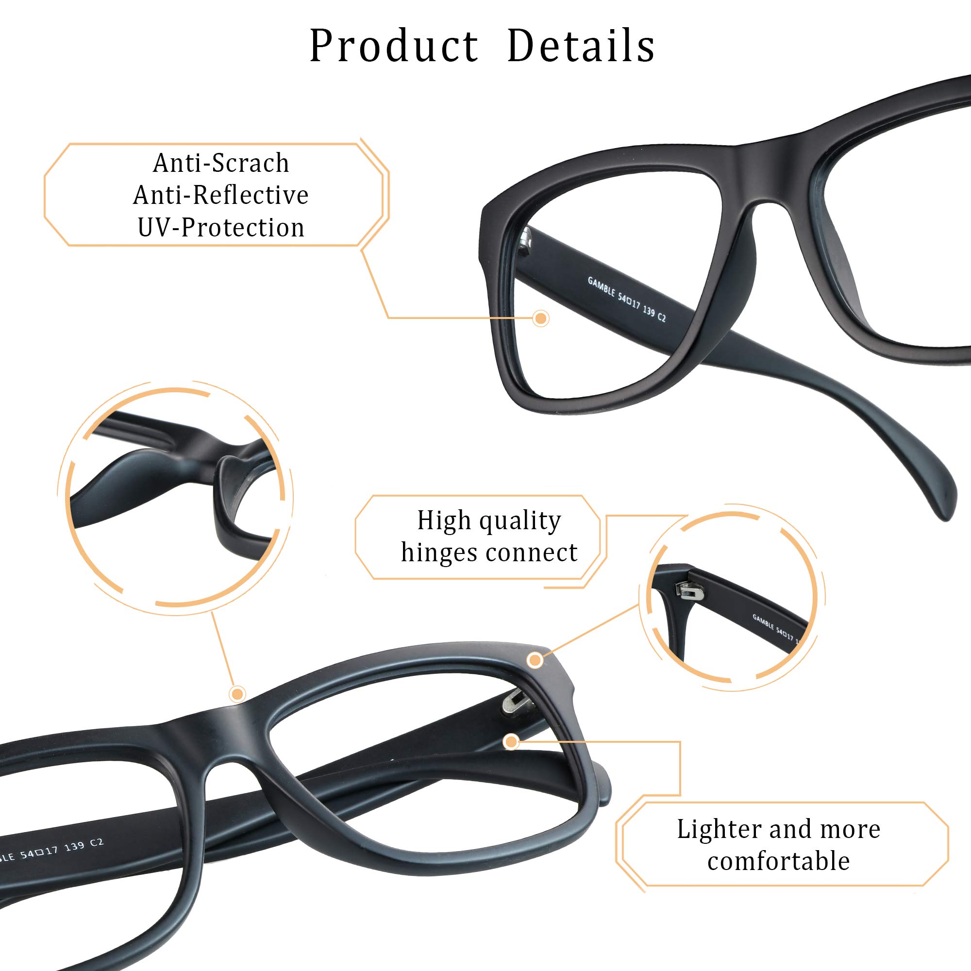 LifeArt Blue Light Blocking Glasses for Women & Men - Anti Eyestrain, Anti Glare Computer Reading Glasses - Perfect for Gaming, TV Watching & Digital Screen Use