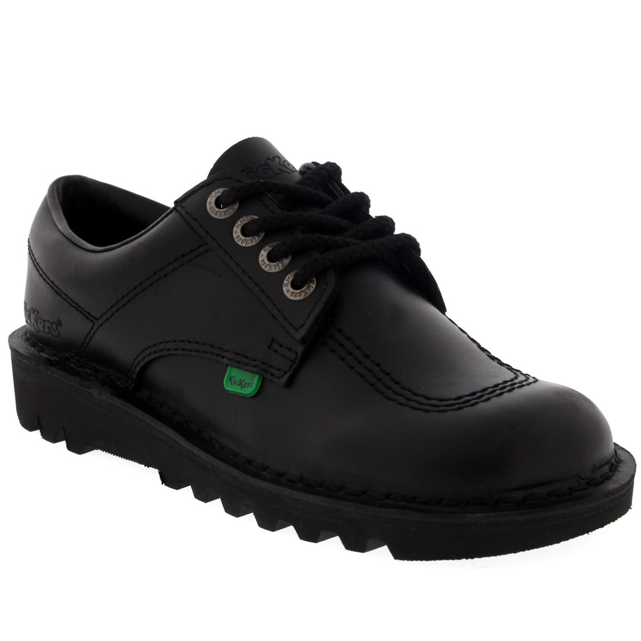 Kickers Unisex Kids Leather School Boots - Black Size 2 | Comfortable & Durable Back-to-School Shoes for Boys & Girls | Perfect for Classroom, Playground & Everyday Wear
