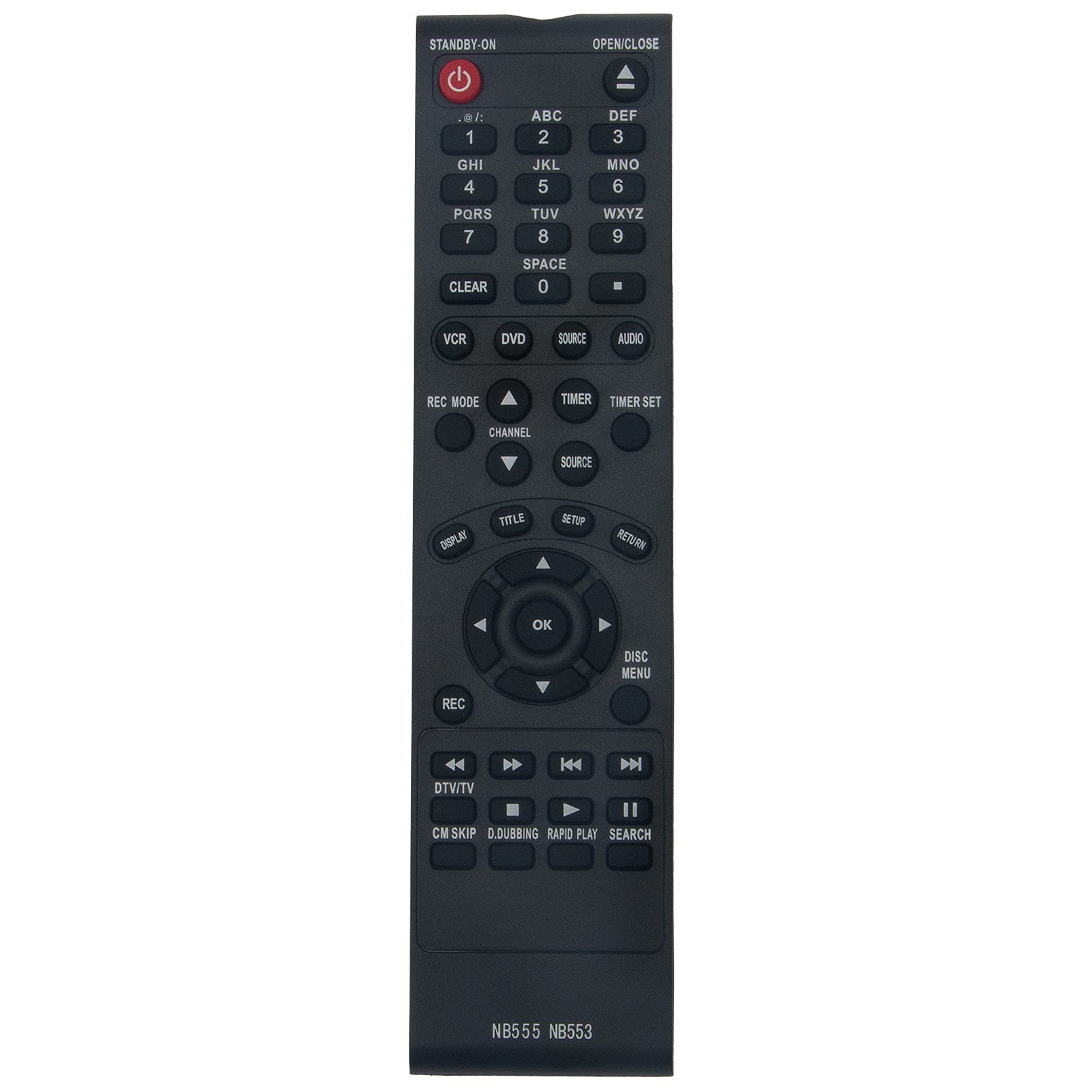 Original Remote Control Replacement for Magnavox DVR DVD Recorder Models ZV420MW8 ZV450MW8 ZV450MWB ZC350MS8 ZC352MW8B SV08R242 ZV450MW8A ZC352MW8 - Compatible with NB553 NB553UD NB555 NB555UD - Perfect for Home Entertainment & Media Playback