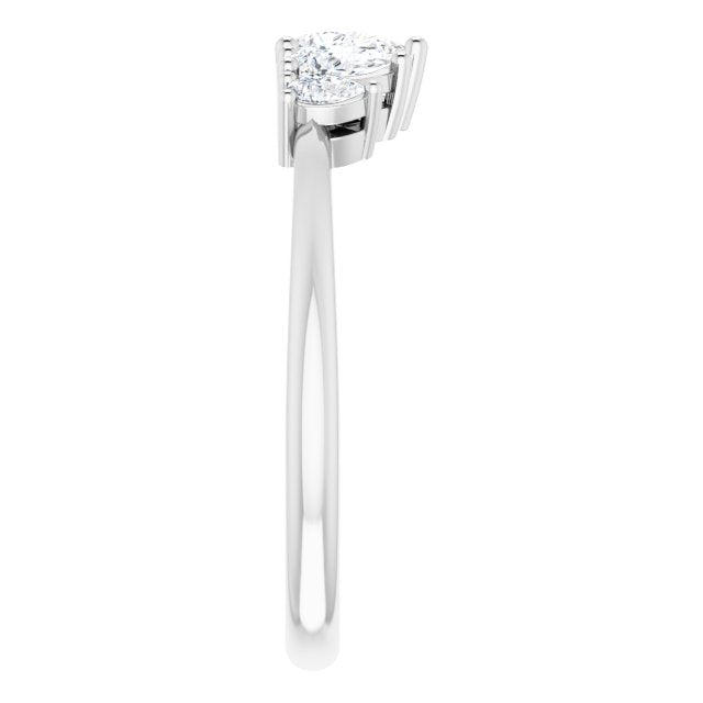 0.83 Carat Pear Cut Diamond Wedding Band - 5 Stone Anniversary Ring for Women - Elegant Bridal Jewelry & Gift for Wife, Engagement, Valentine's Day
