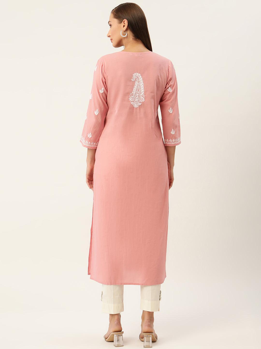 Elegant Hand Embroidered Chikankari Dress for Women | Traditional Indian Kurti | Perfect for Weddings, Parties & Festive Occasions