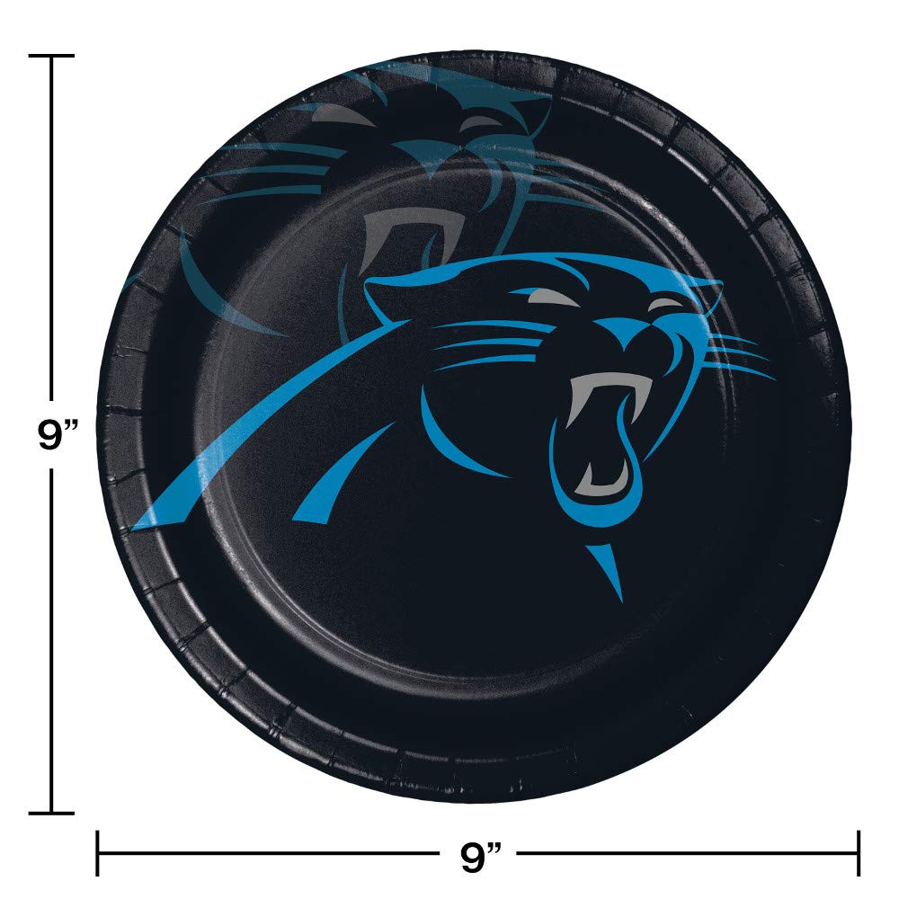 Carolina Panthers NFL Game Day Party Supplies Kit - Includes Plates, Cups, Napkins & More for 8 Guests - Perfect for Football Tailgates, Home Gatherings & Super Bowl Parties