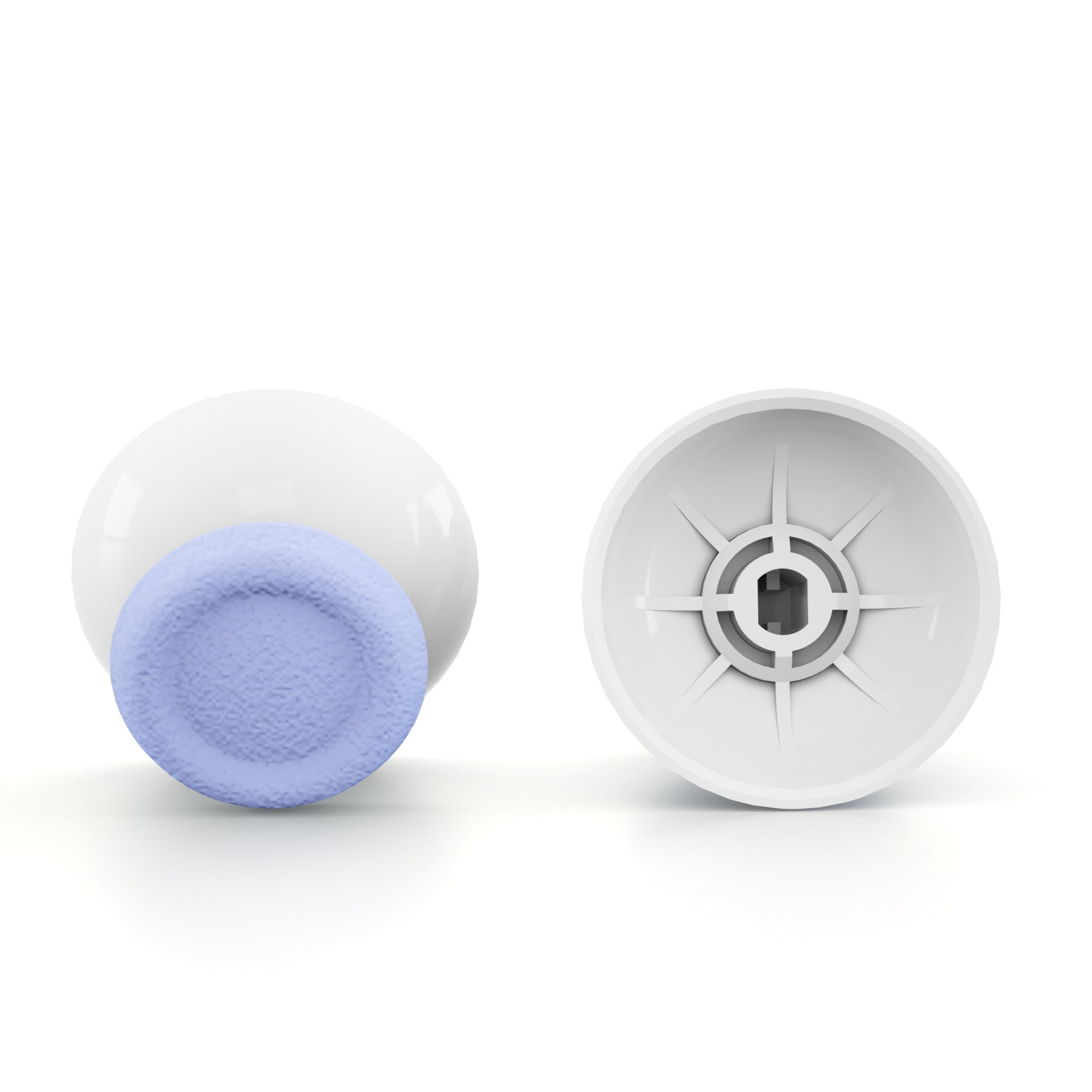 eXtremeRate Light Violet & White Dual Color Replacement 3D Joystick Thumbsticks for PS4 Slim/Pro Controller - Includes Phillips Screwdriver - Enhanced Grip & Precision for Gaming - Perfect for FPS, Racing & Action Games (Model P4J0132)
