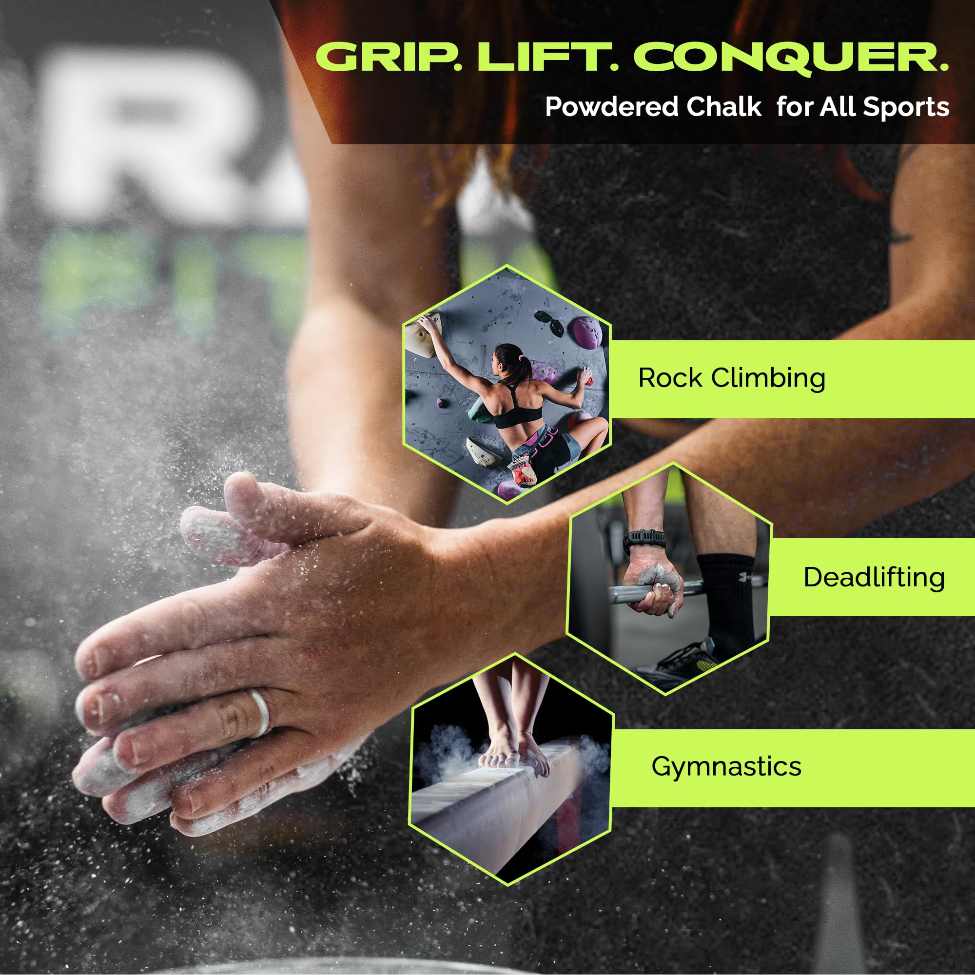 Gym Chalk | Premium Magnesium Carbonate Athletic Chalk for Superior Grip - Ideal for Weightlifting, Gymnastics, Rock Climbing & CrossFit Workouts