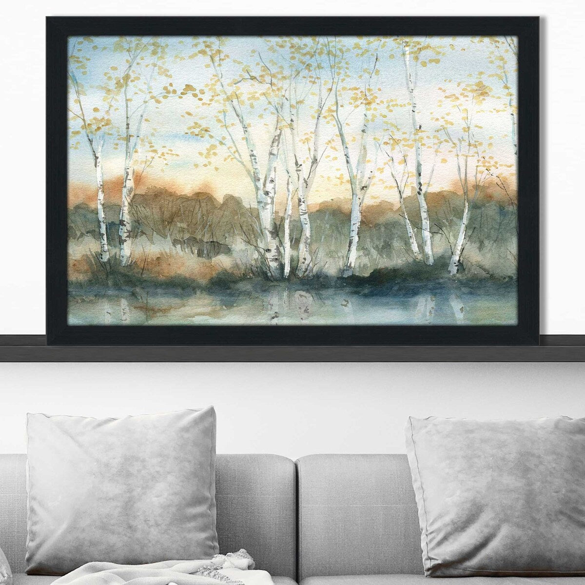 Birch Riverbank by Carol Robinson - Stunning Acrylic Wall Art Print for Home & Office Decor - Perfect for Living Room, Bedroom or Gift