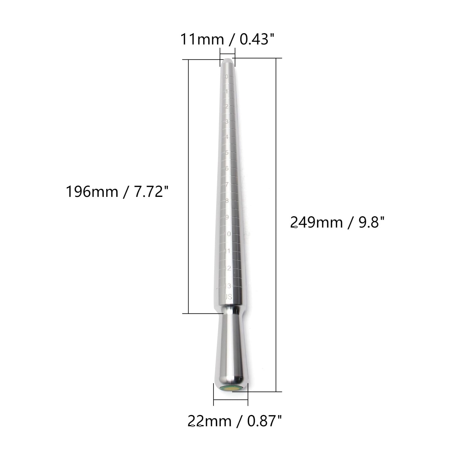 Utoolmart Ring Sizer Measuring Tool - US Size 1-13 Finger Measuring Stick & Jewelry Ruler Gauge - Durable Aluminum Alloy Ring Size Measurement Tool for Men & Women - Silver Tone (1 Piece) - Perfect for Jewelry Making, Ring Resizing & Engagement Ring Shopping