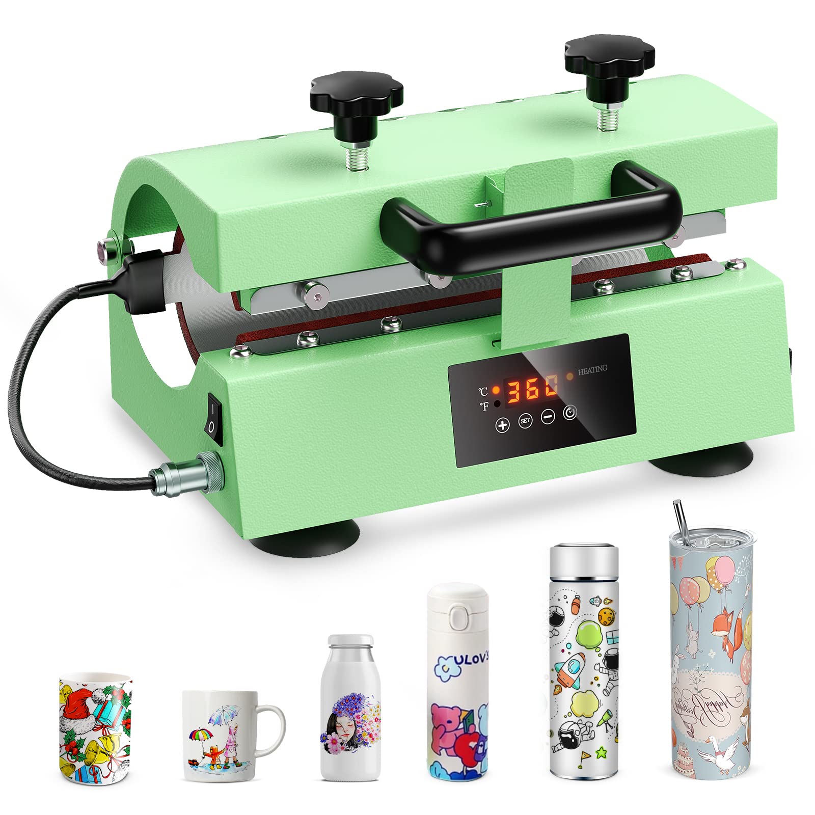 110V Auto Timer Tumbler Heat Press Machine for 11-30oz Sublimation - Perfect for Straight Tumblers, Ceramic Mugs & Glass Cans - Digital Temp & Timer Control - Ideal for DIY Custom Drinkware, Personalized Gifts & Small Business Printing