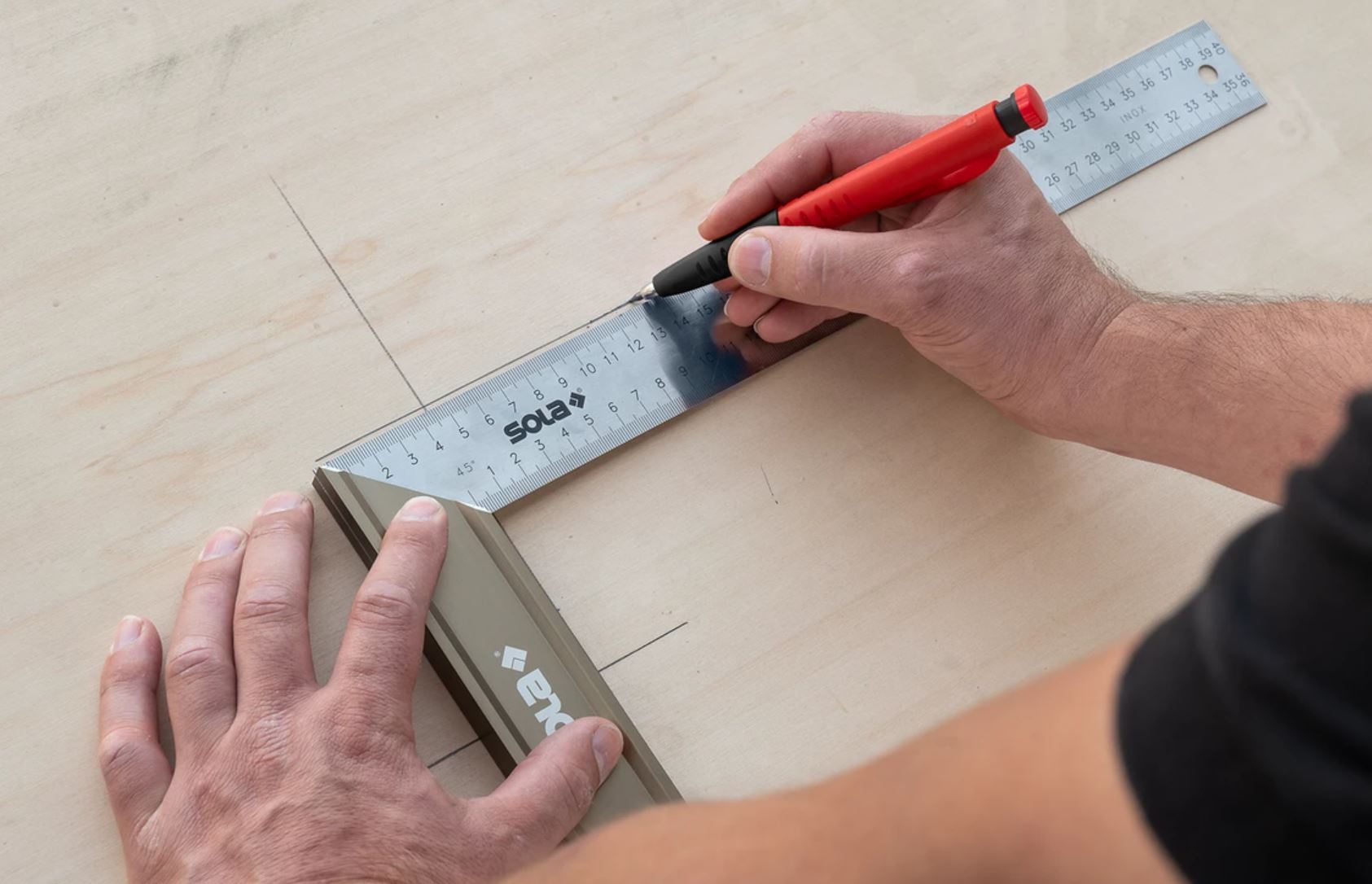 SOLA TLM2 Deep Hole Marker and Mechanical Pencil - Precision Measuring Tool for Engineers, Surveyors & DIY Projects - Perfect for Construction, Woodworking & Metalworking