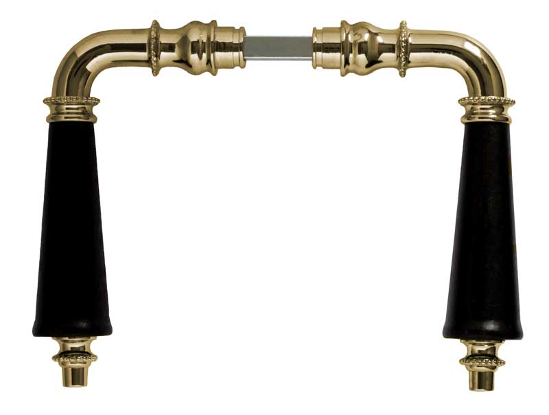 Triple Pearl Edge 954 Brass/Black Wood Door Knob Without Rosette - Elegant Hardware for Bedroom, Bathroom & Interior Doors