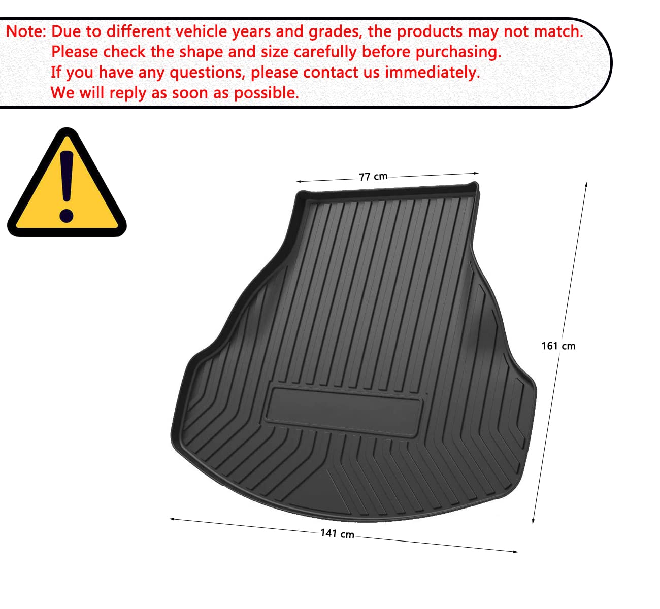 **2013-2017 Honda Accord Custom Fit All-Weather Rear Trunk Tray Cargo Liner - 3D Tech Waterproof TPO Protector Mat for Sedan (Excludes Hybrid Models) | Durable & Flexible Car Accessories for Travel, Groceries & Outdoor Adventures**