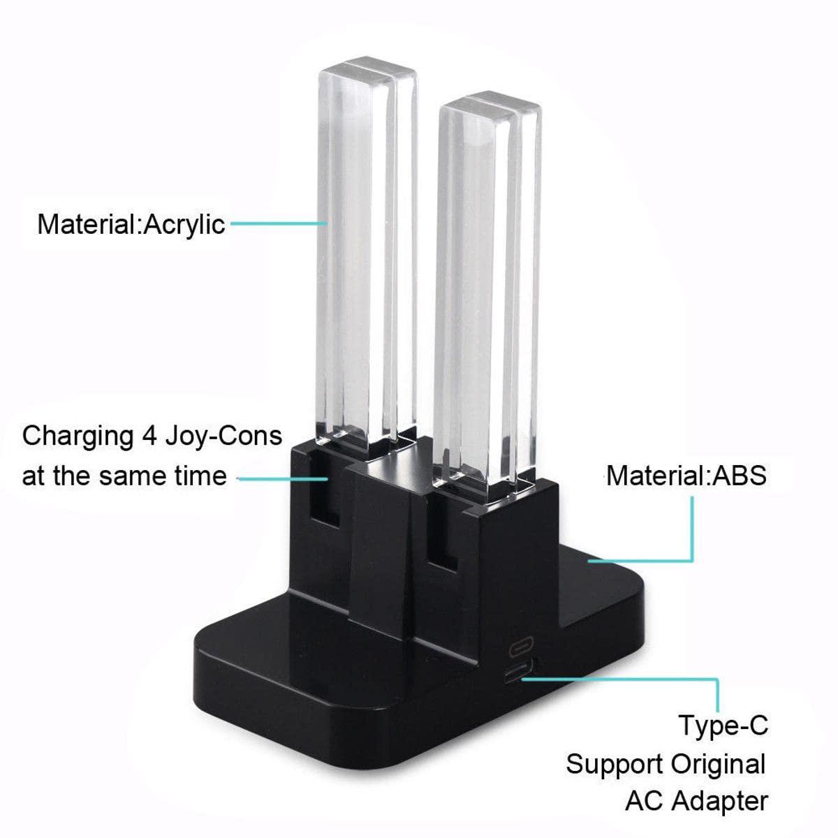 Original Nintendo Switch Dock Replacement - 4-Port USB Charging Hub & Docking Station for Nintendo Switch Console | Perfect for Gaming Setups, Travel & Multi-Device Charging