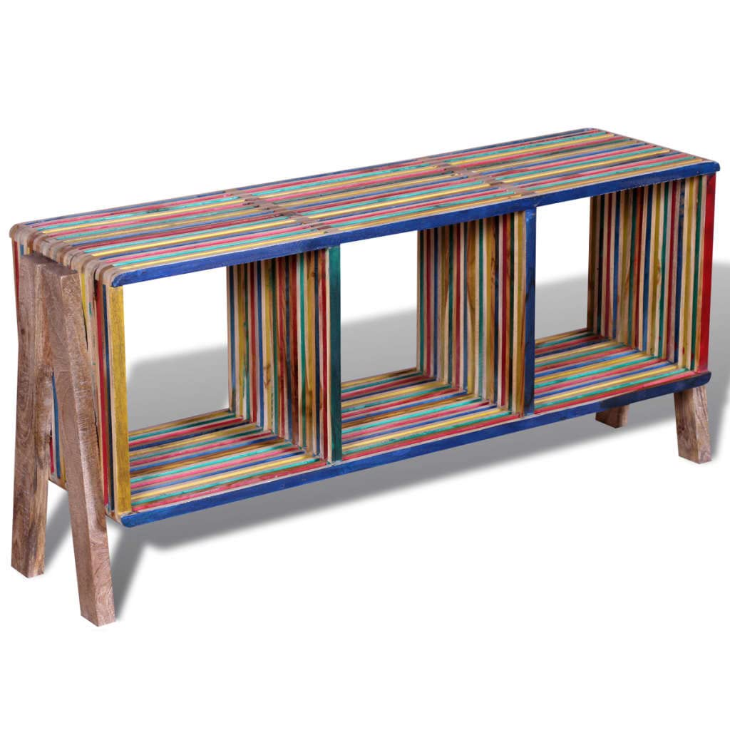 vidaXL Reclaimed Teak TV Stand Cabinet - Low Board Side Table in Brown & Multicolor | Perfect for Living Room, Bedroom & Home Theater Setup